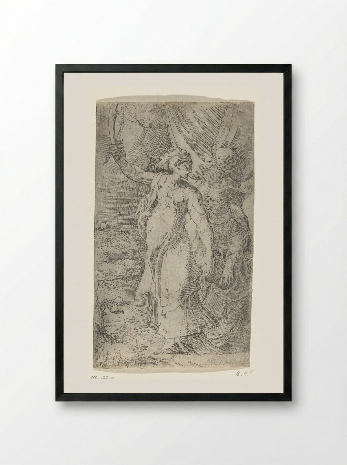 Judith with the Head of Holofernes - Parmigianino - Framed Print Black