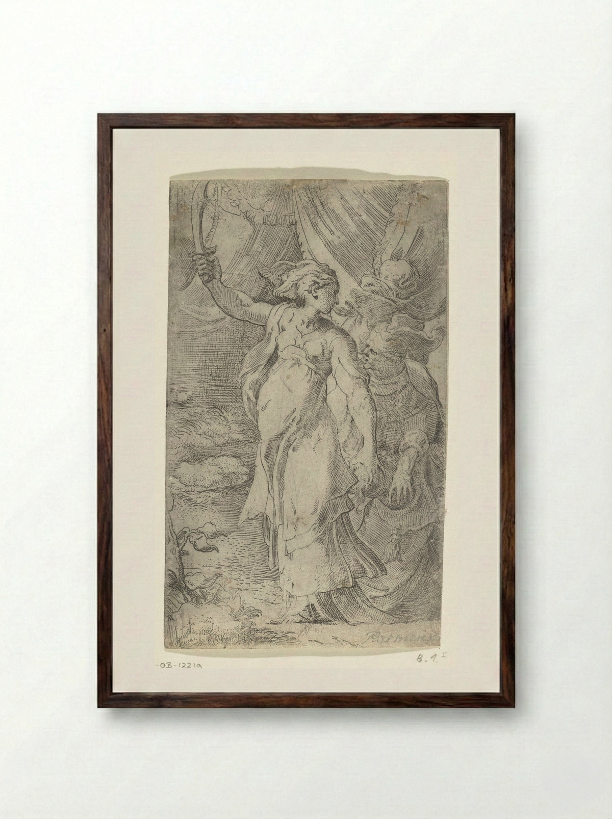 Judith with the Head of Holofernes - Parmigianino - Framed Print Dark Wood