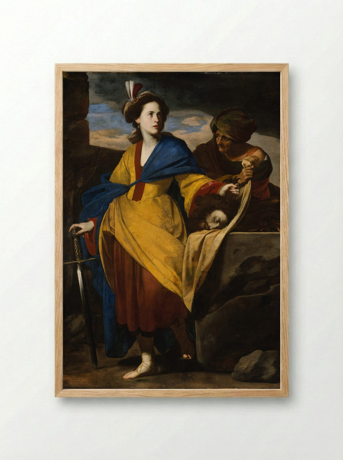Judith with the Head of Holofernes - Massimo Stanzione - Framed Print Wood