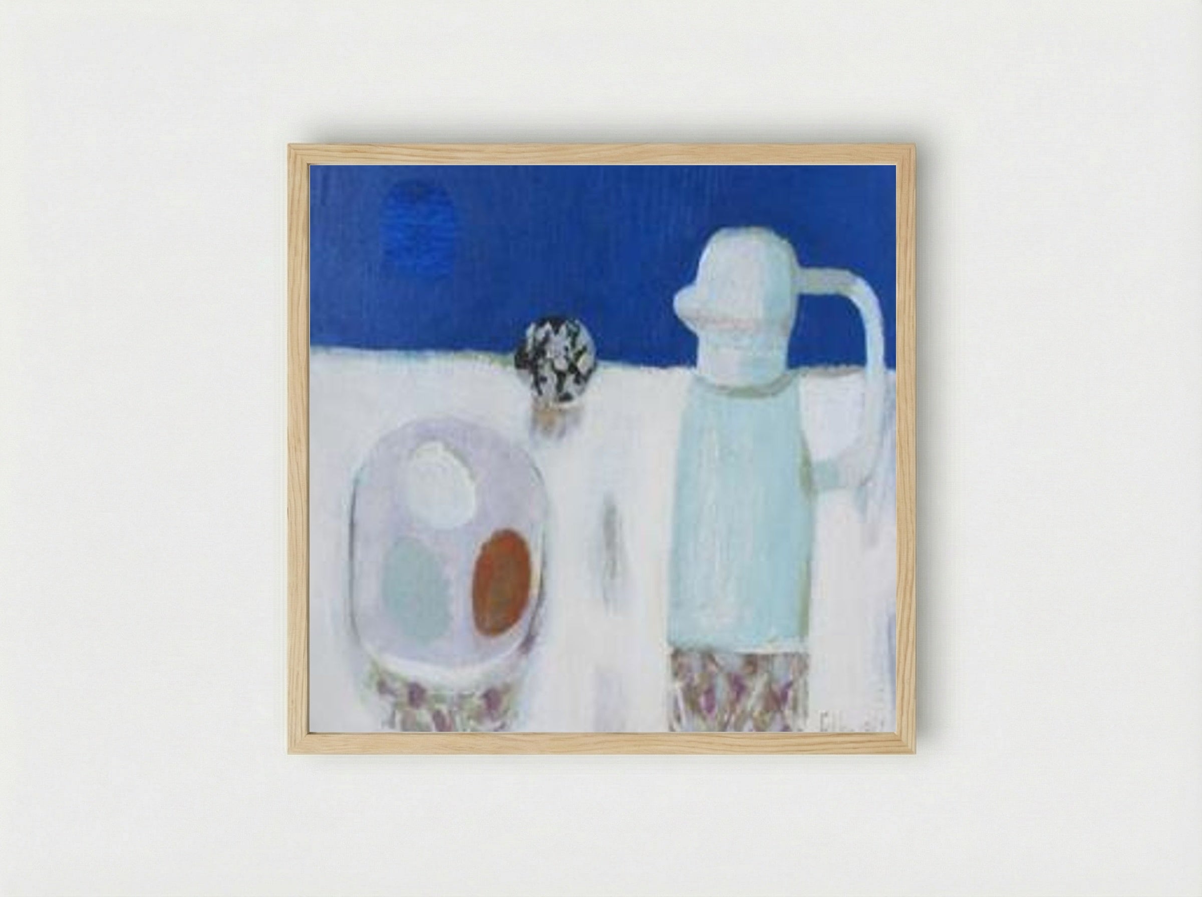 Jug and Four Eggs - Mary Fedden - Framed Print Wood