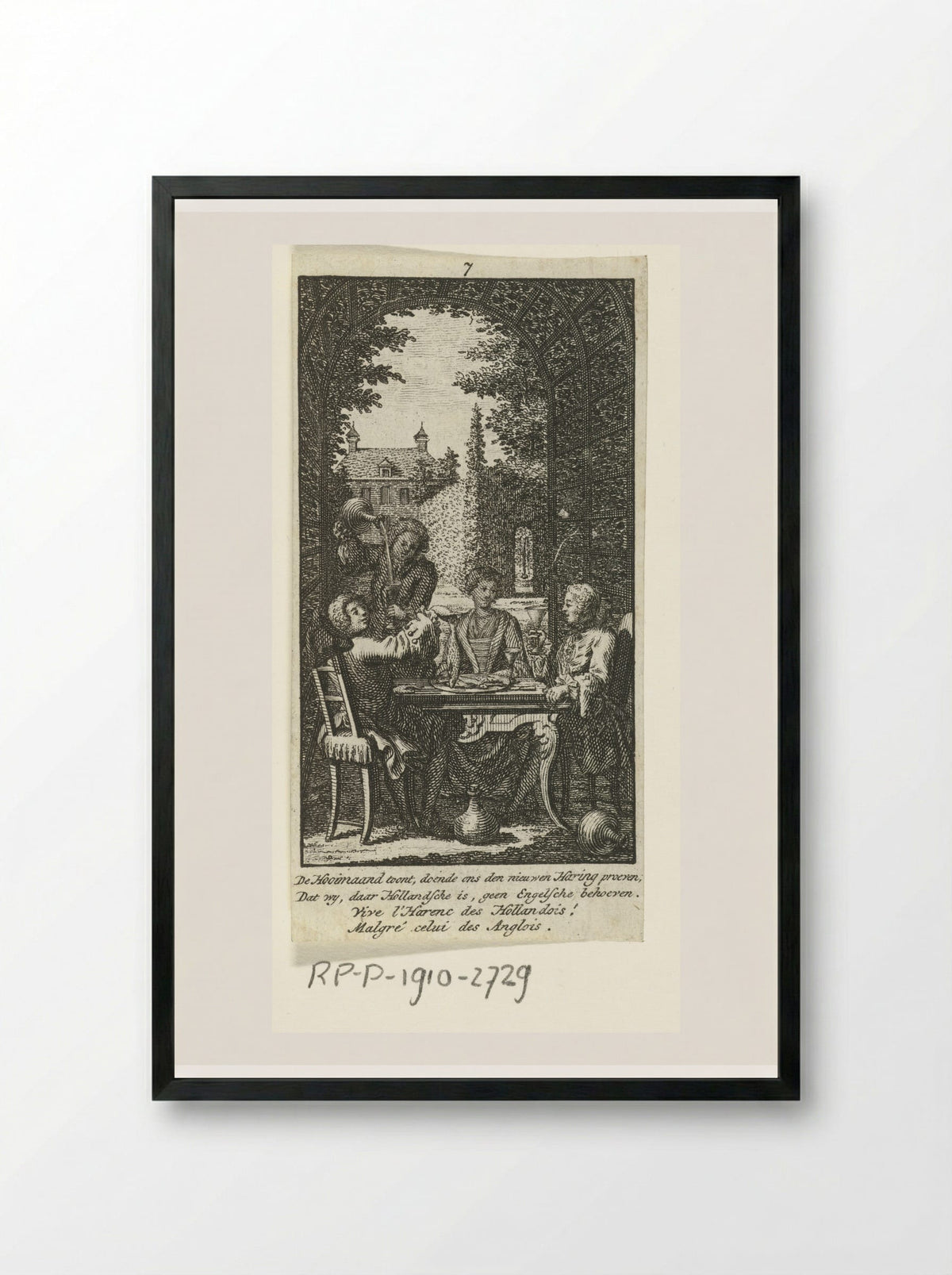 Juli: vrolijk gezelschap aan tafel - Jan Caspar Philips - Framed Print Black