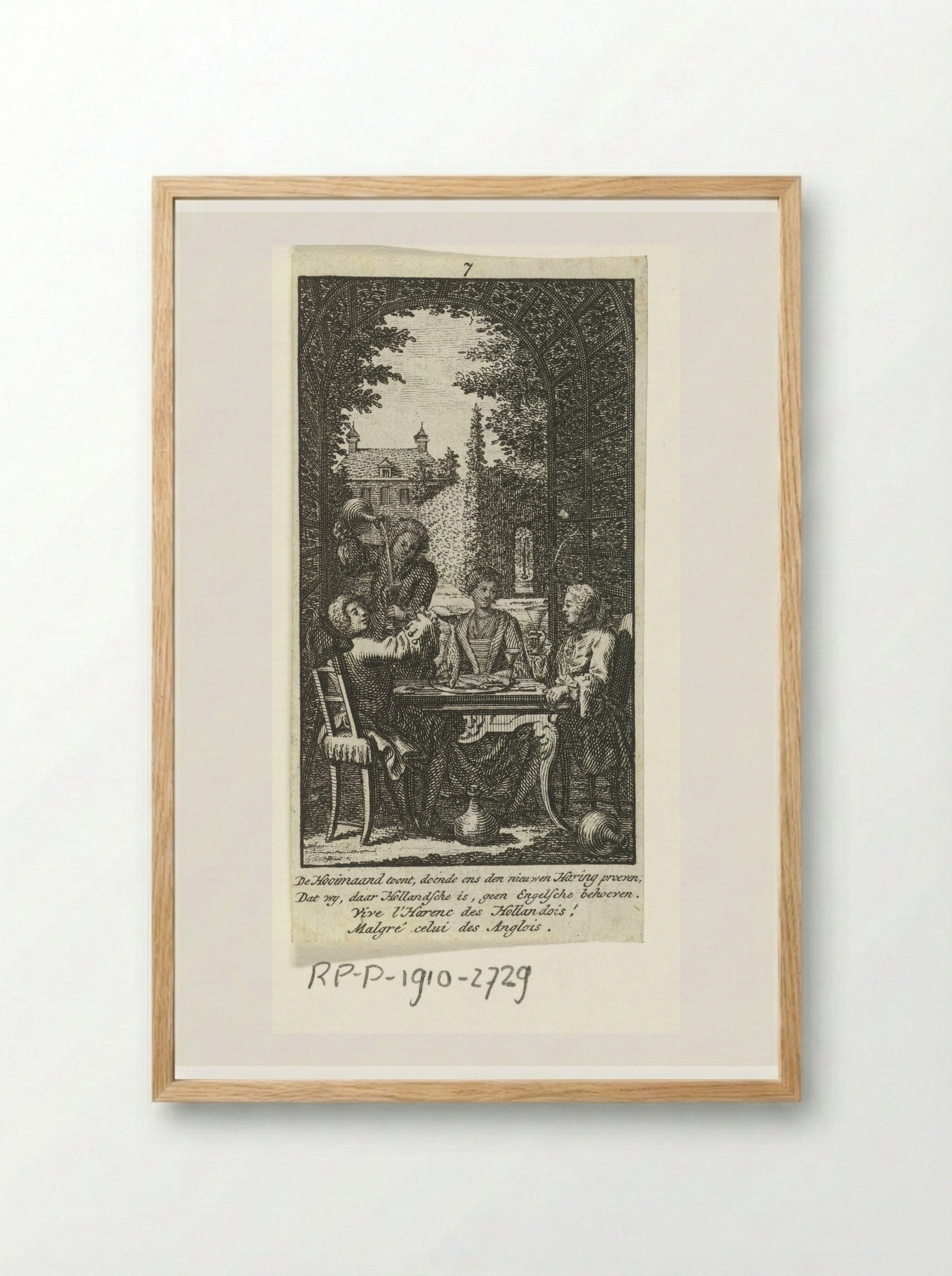 Juli: vrolijk gezelschap aan tafel - Jan Caspar Philips - Framed Print Wood