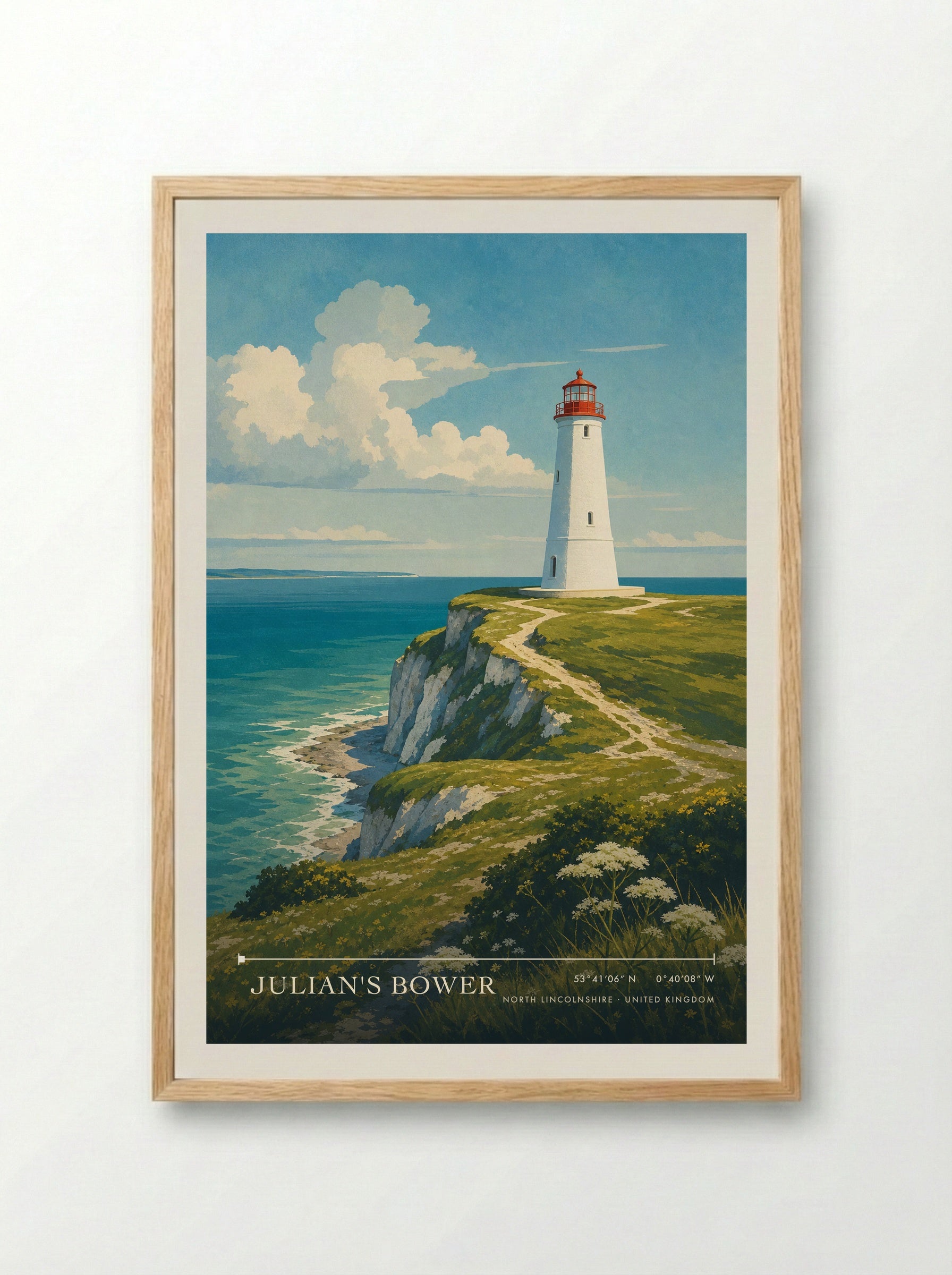 Julian's Bower North Lincolnshire United Kingdom Travel Poster - Framed Print Wood