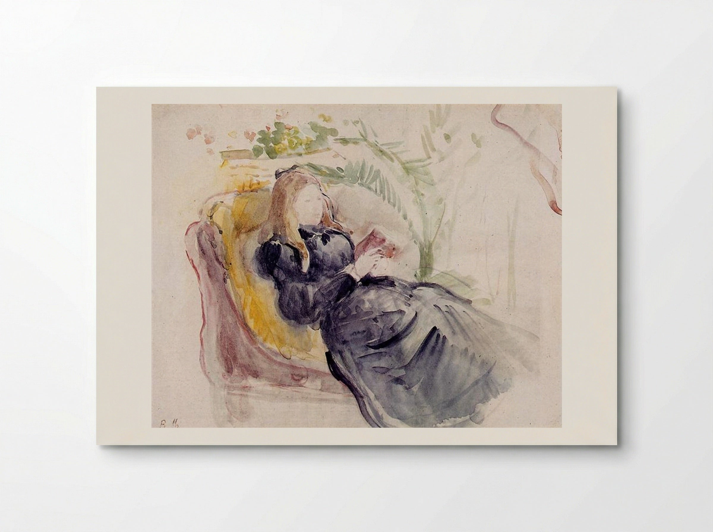 Julie Manet, Reading in a Chaise Lounge - Berthe Morisot - Poster