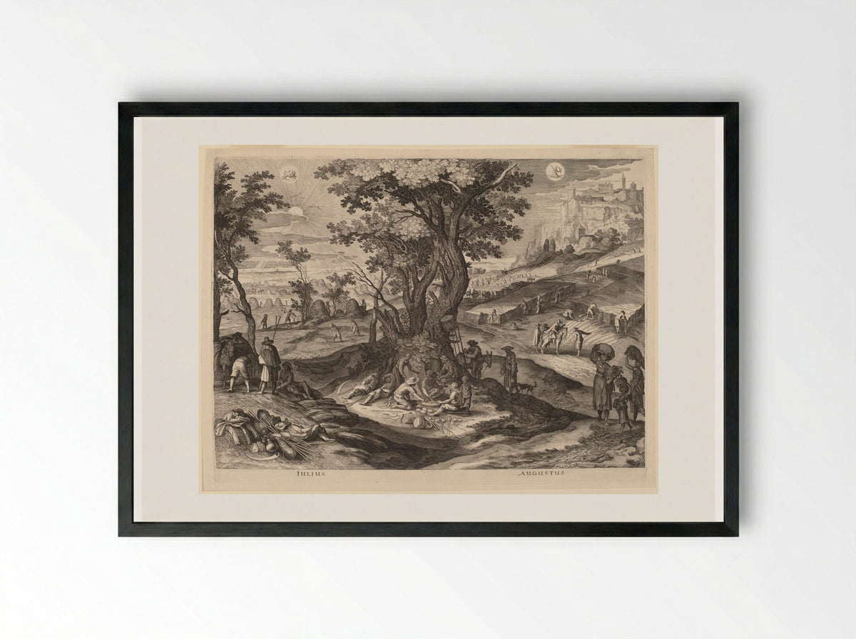 July (Iulius) - Aegidius Sadeler II - Framed Print Black