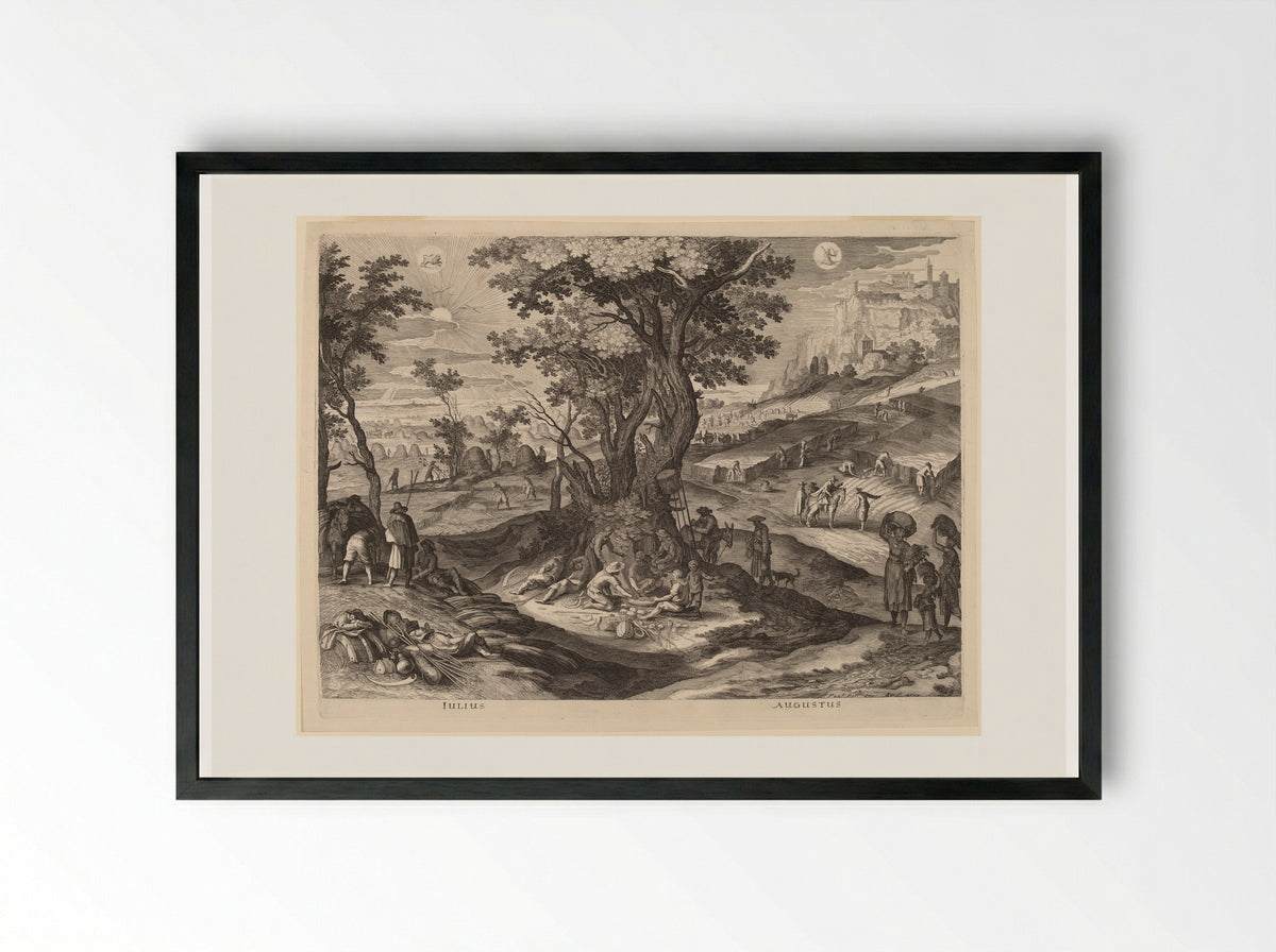 July (Iulius) - Aegidius Sadeler II - Framed Print Black