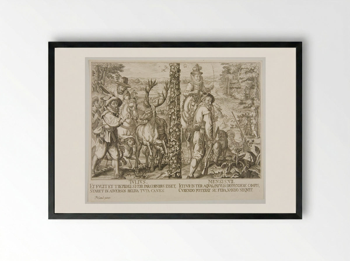 July (Iulius) - Joseph Anton Zimmermann - Framed Print Black