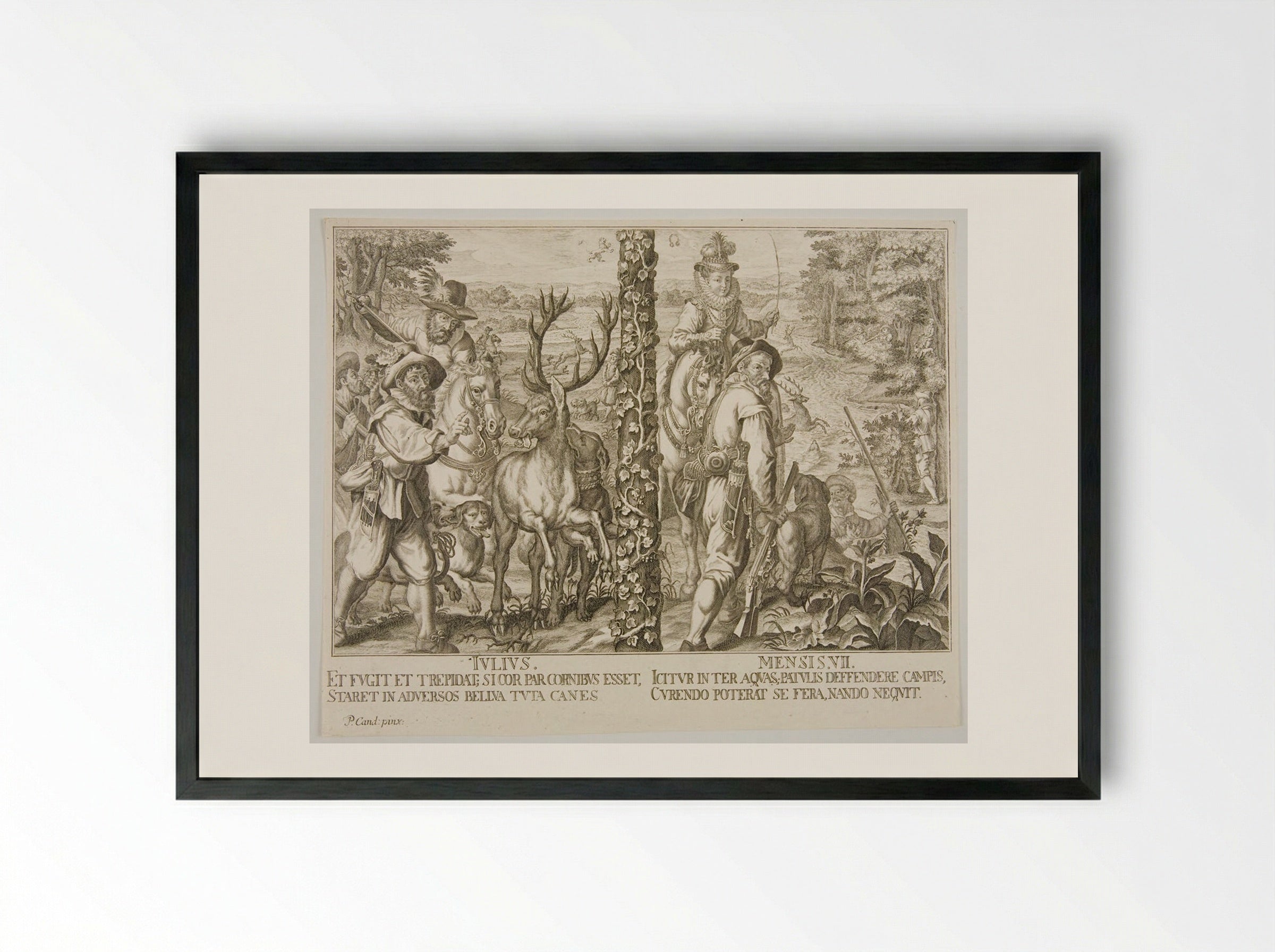 July (Iulius) - Joseph Anton Zimmermann - Framed Print Black