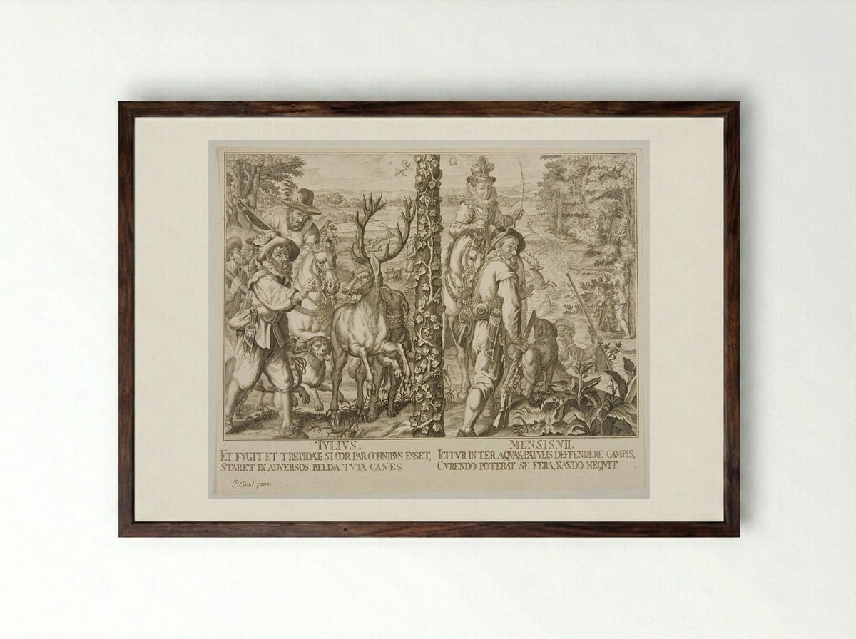 July (Iulius) - Joseph Anton Zimmermann - Framed Print Dark Wood