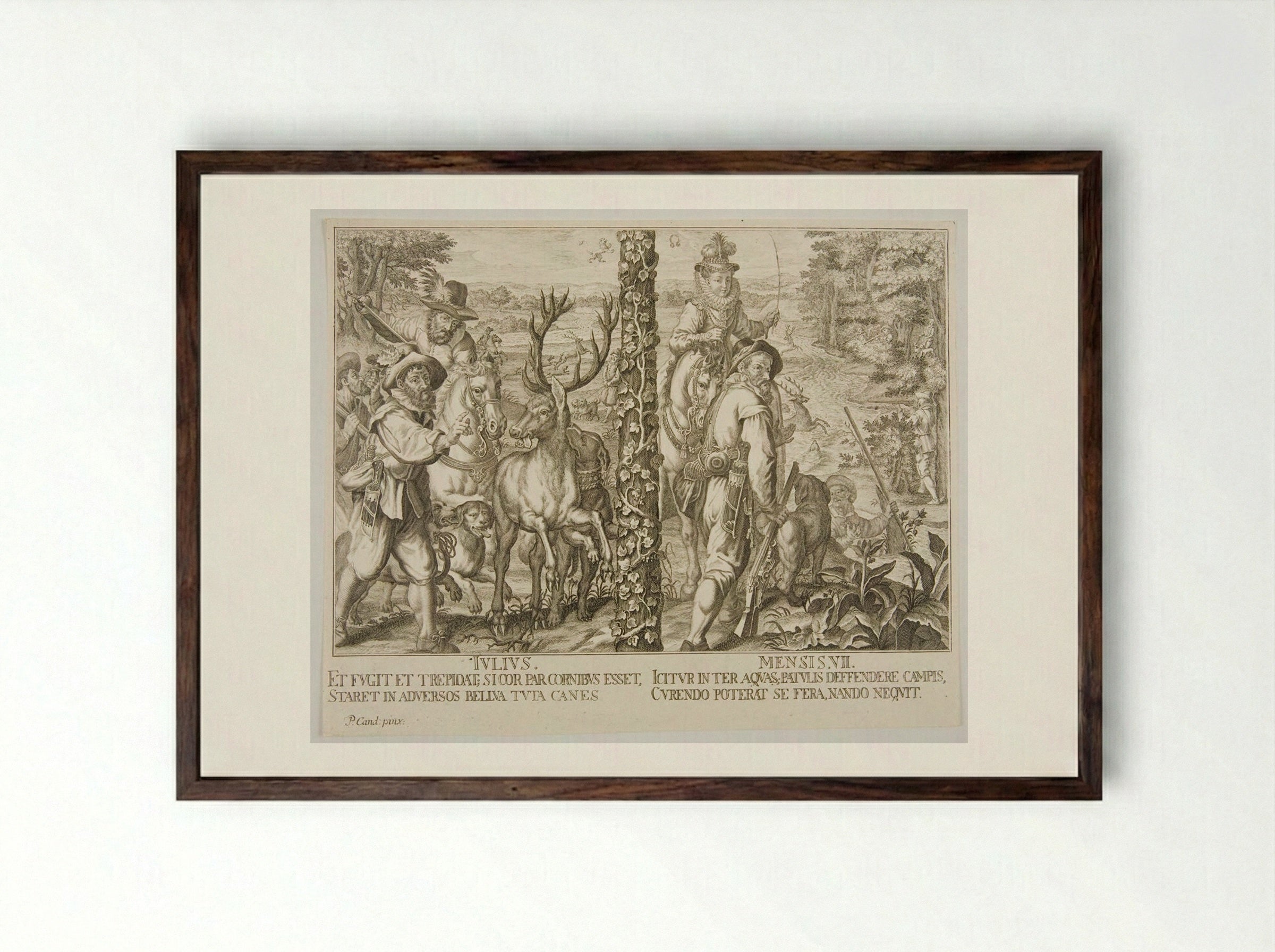 July (Iulius) - Joseph Anton Zimmermann - Framed Print Dark Wood