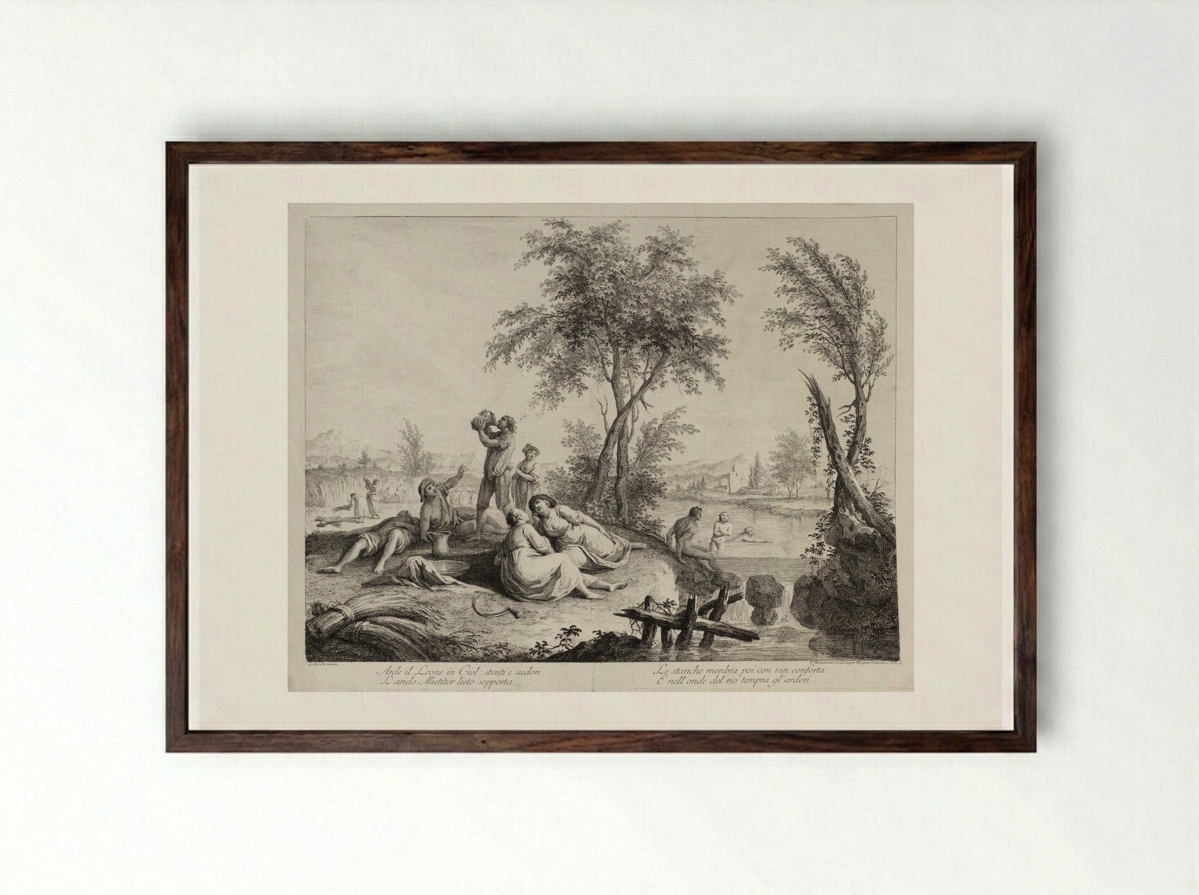 July - Francesco Bartolozzi - Framed Print Dark Wood
