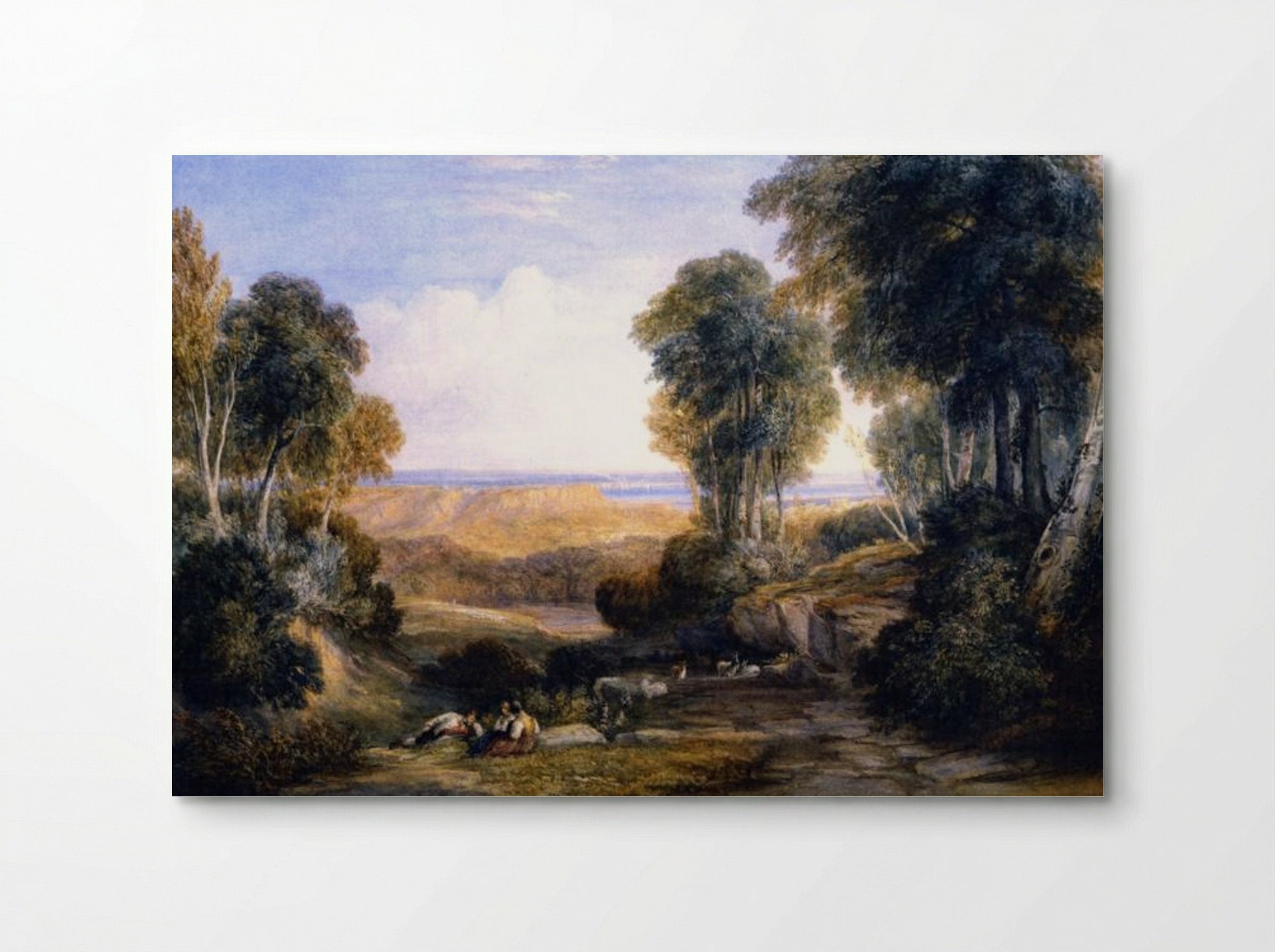 Junction of the Severn and the Wye with Chepstow in the Distance - David Cox - Poster