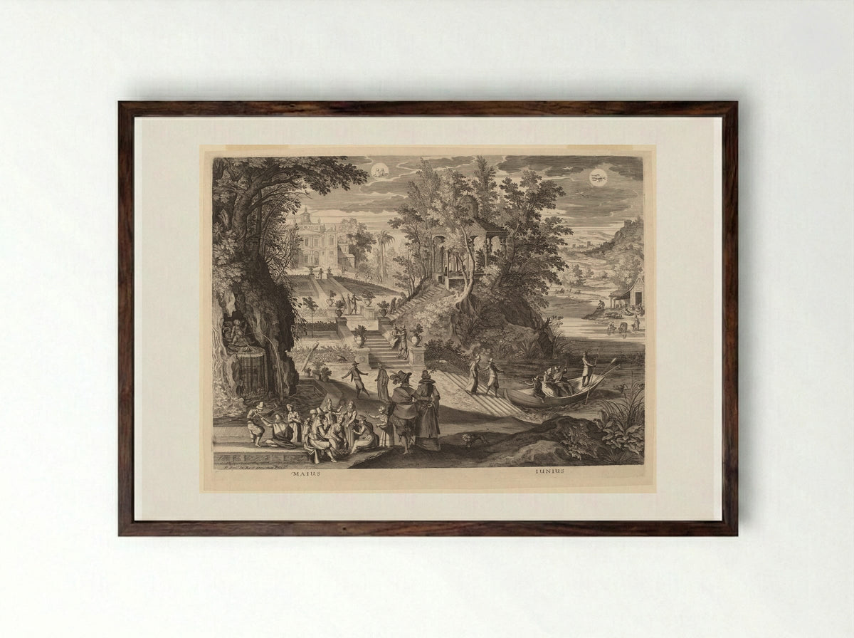June - Aegidius Sadeler II - Framed Print Dark Wood
