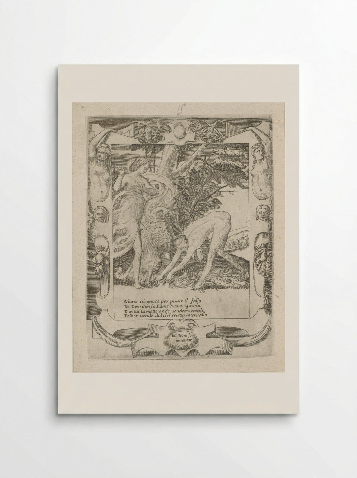 Juno Commands Famine to Afflict Erysichthon - Giulio Bonasone - Poster