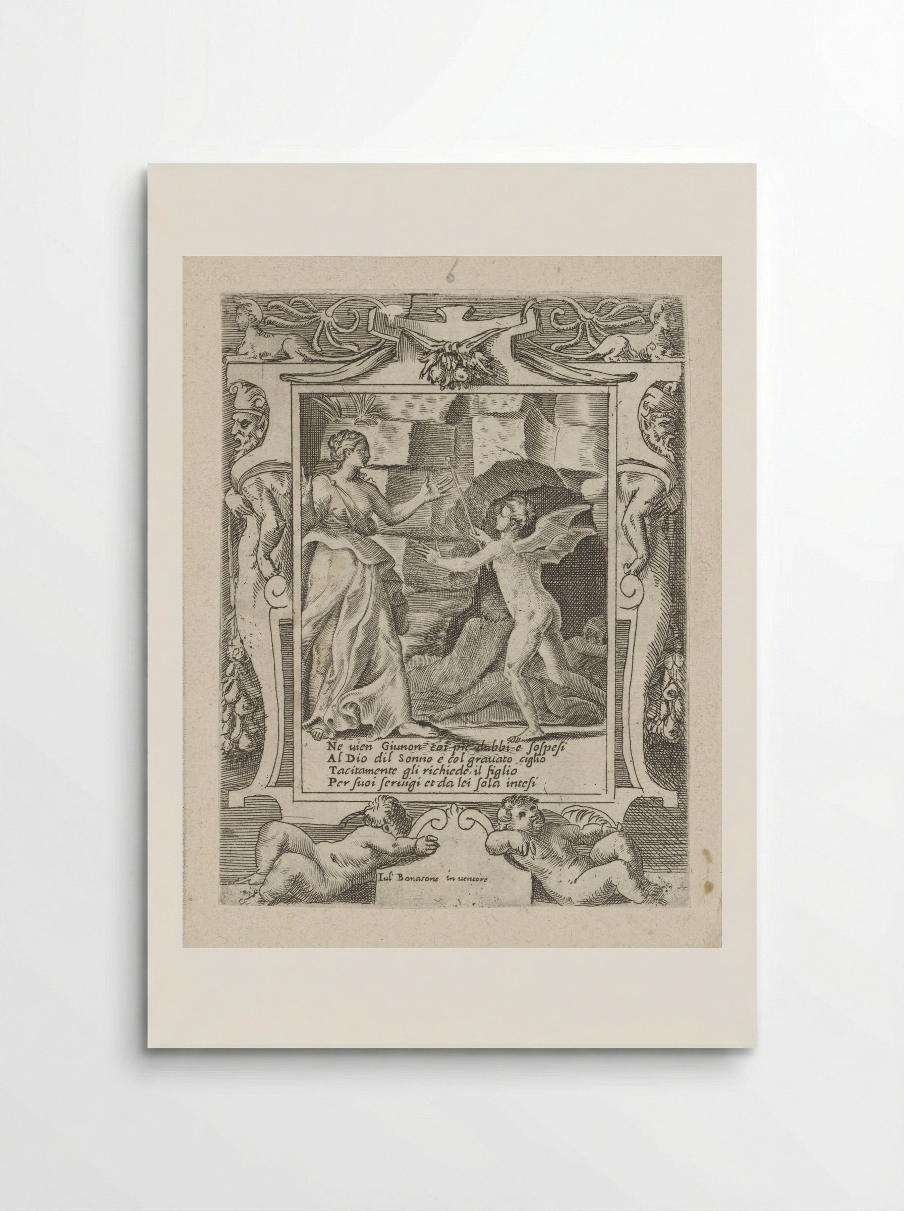 Juno Commands Sleep to Descend to Jupiter - Giulio Bonasone - Poster