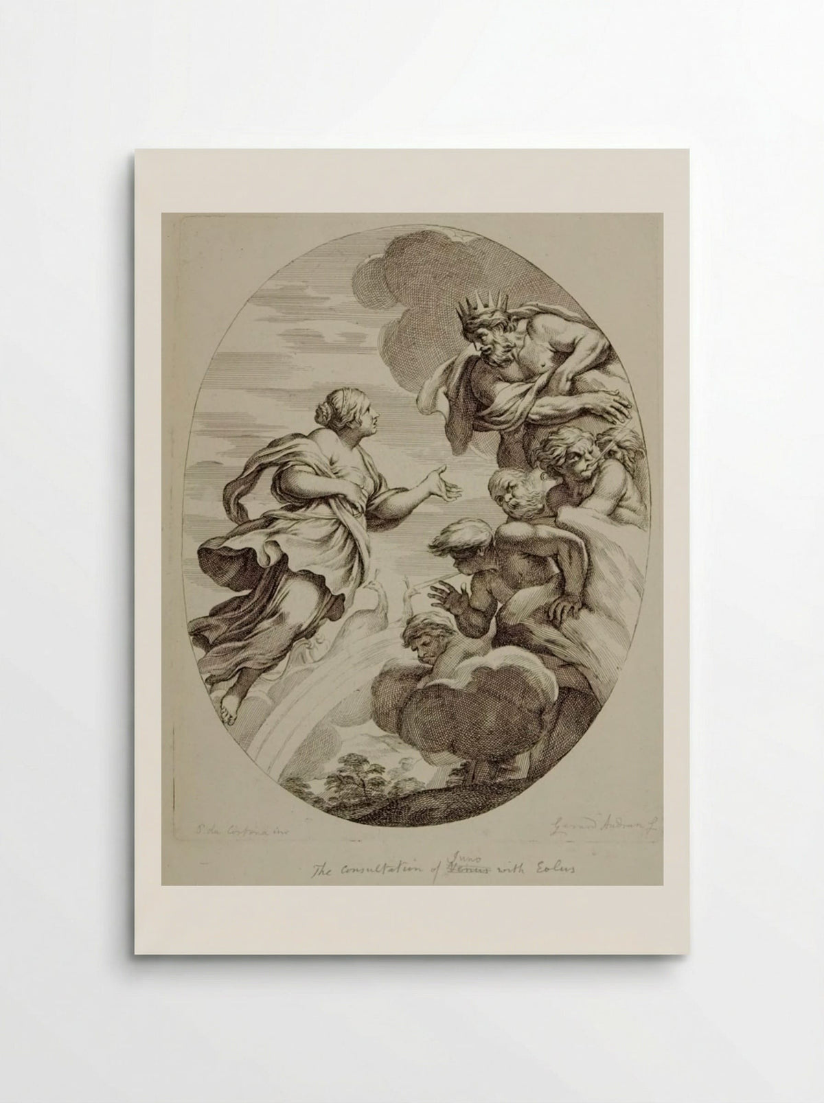 Juno Entreats Aeolus to Loose the Winds against the Fleet of Aeneas - Gérard Audran - Poster