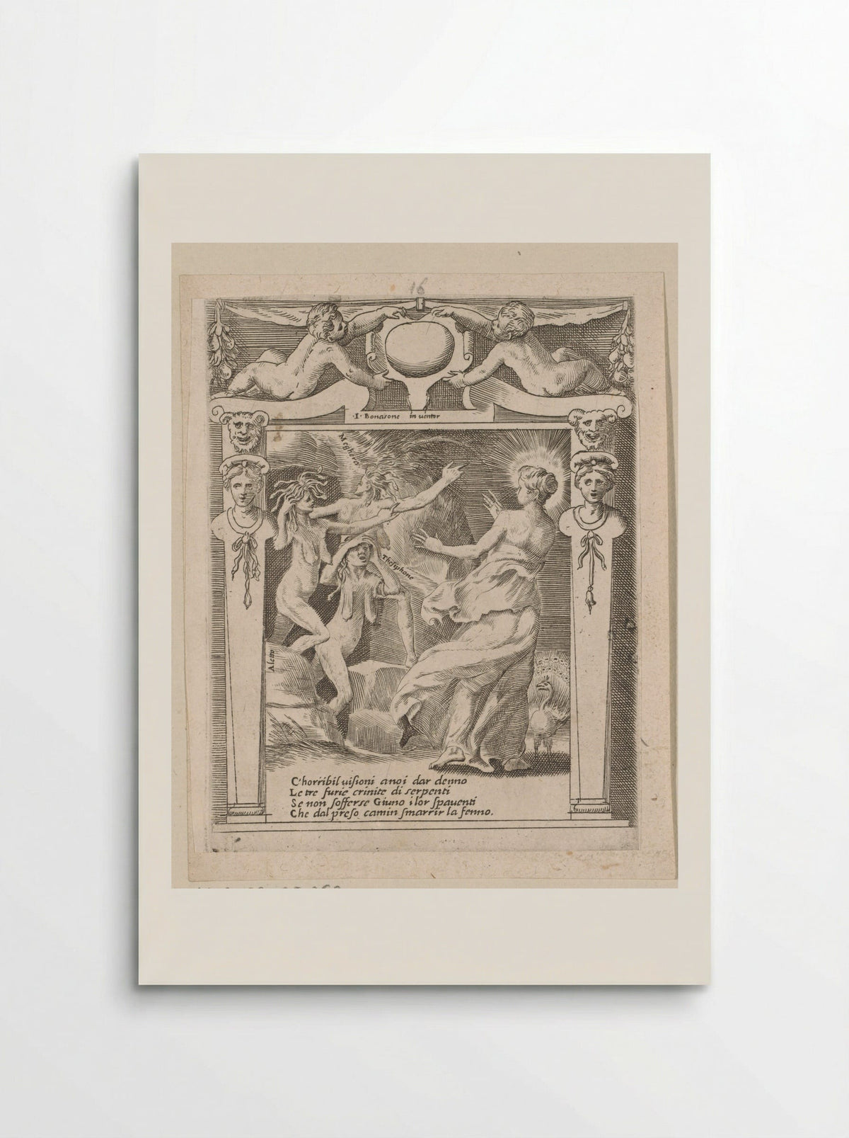 Juno Frightened by the Furies - Giulio Bonasone - Poster