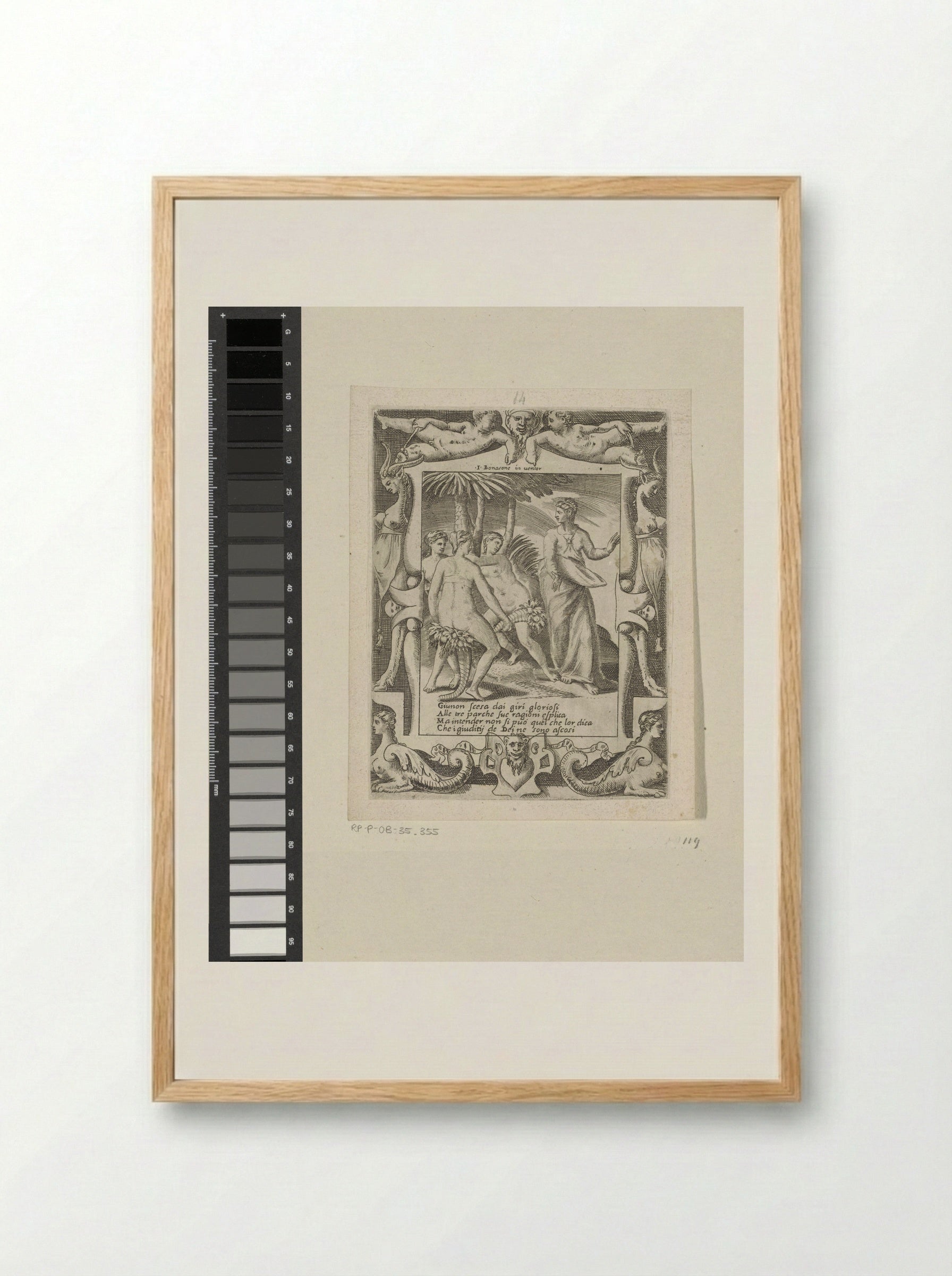 Juno Speaking to the Parcae - Giulio Bonasone - Framed Print Wood