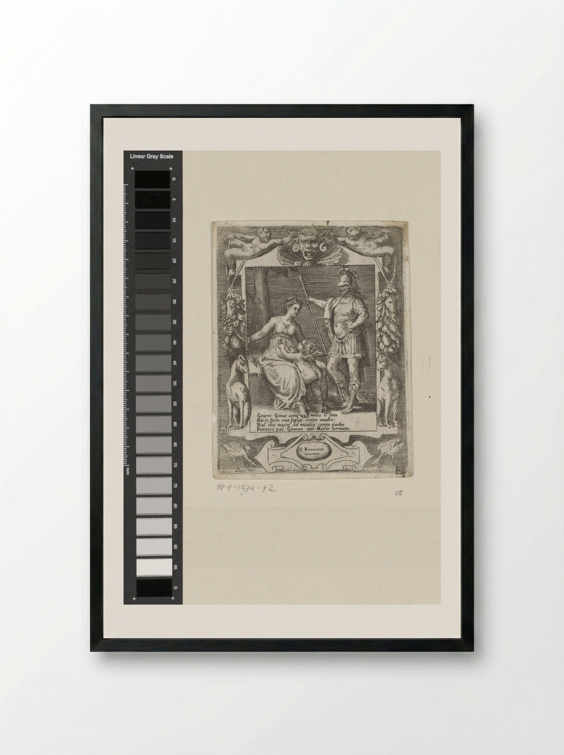 Juno and Mars - Giulio Bonasone - Framed Print Black