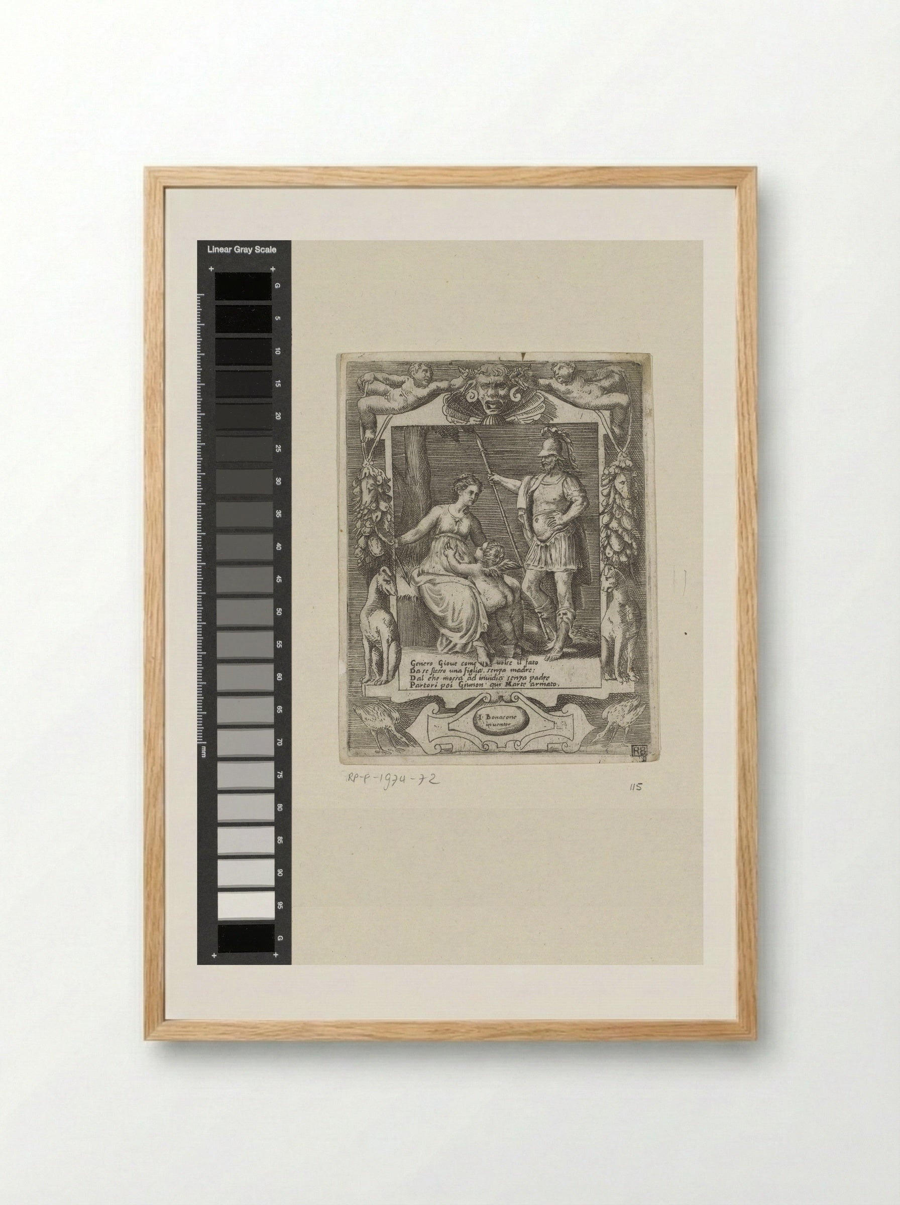 Juno and Mars - Giulio Bonasone - Framed Print Wood