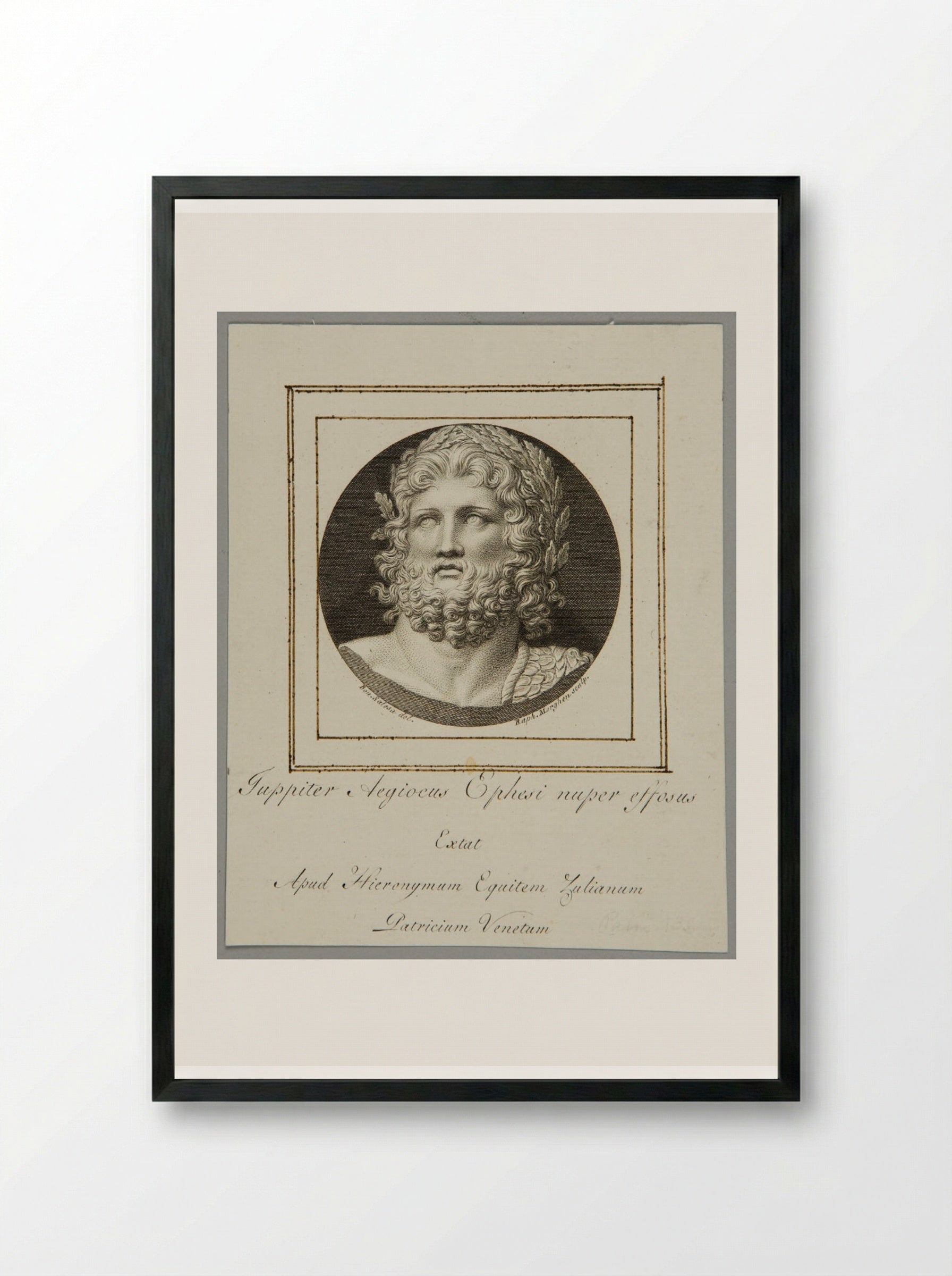 Jupiter Aegiocus, after the Antique - Raphael Morghen - Framed Print Black