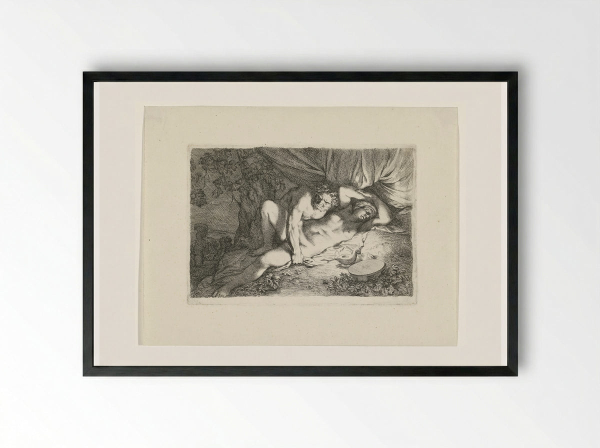 Jupiter and Antiope - Gerard de Lairesse - Framed Print Black