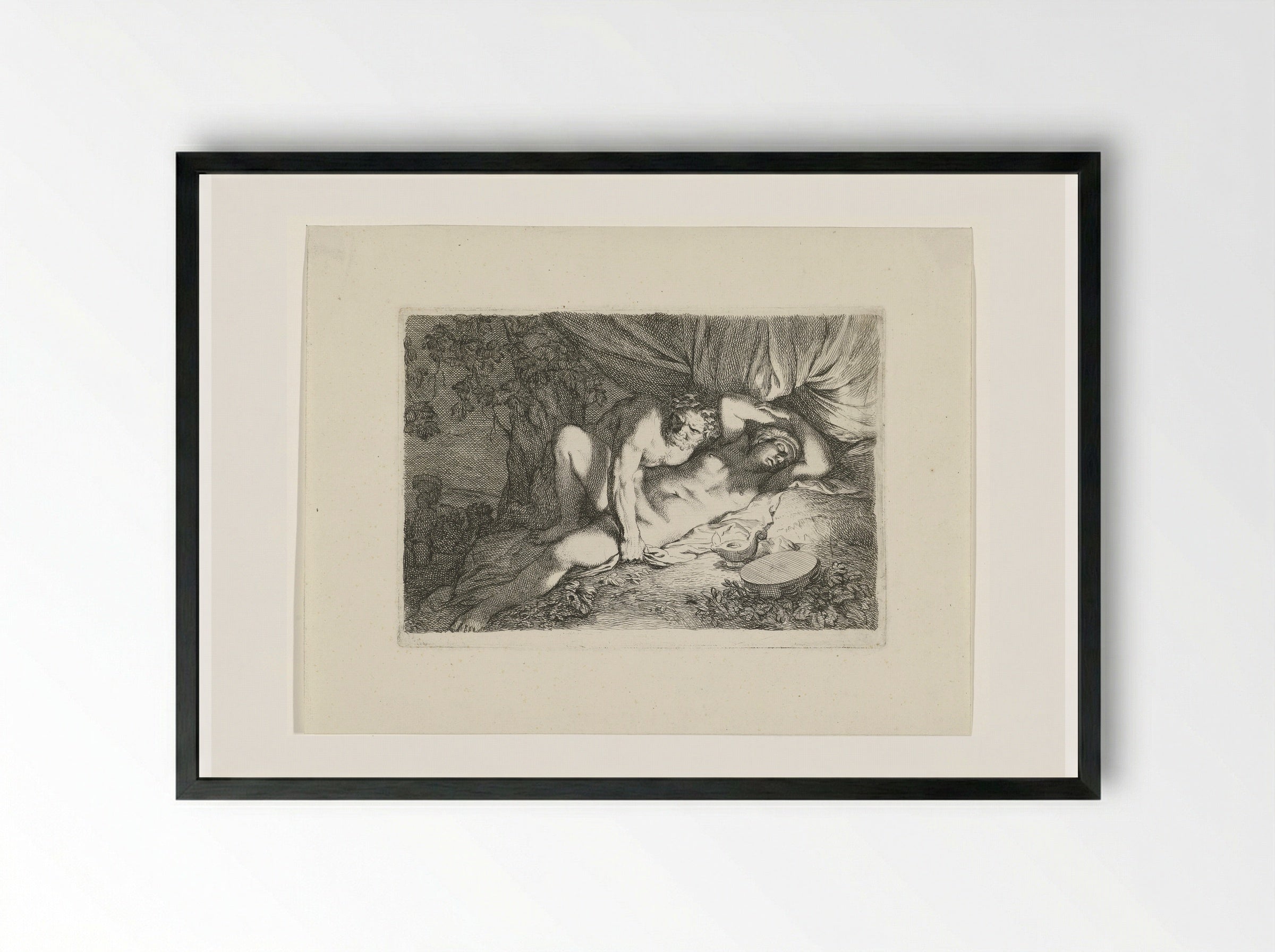 Jupiter and Antiope - Gerard de Lairesse - Framed Print Black