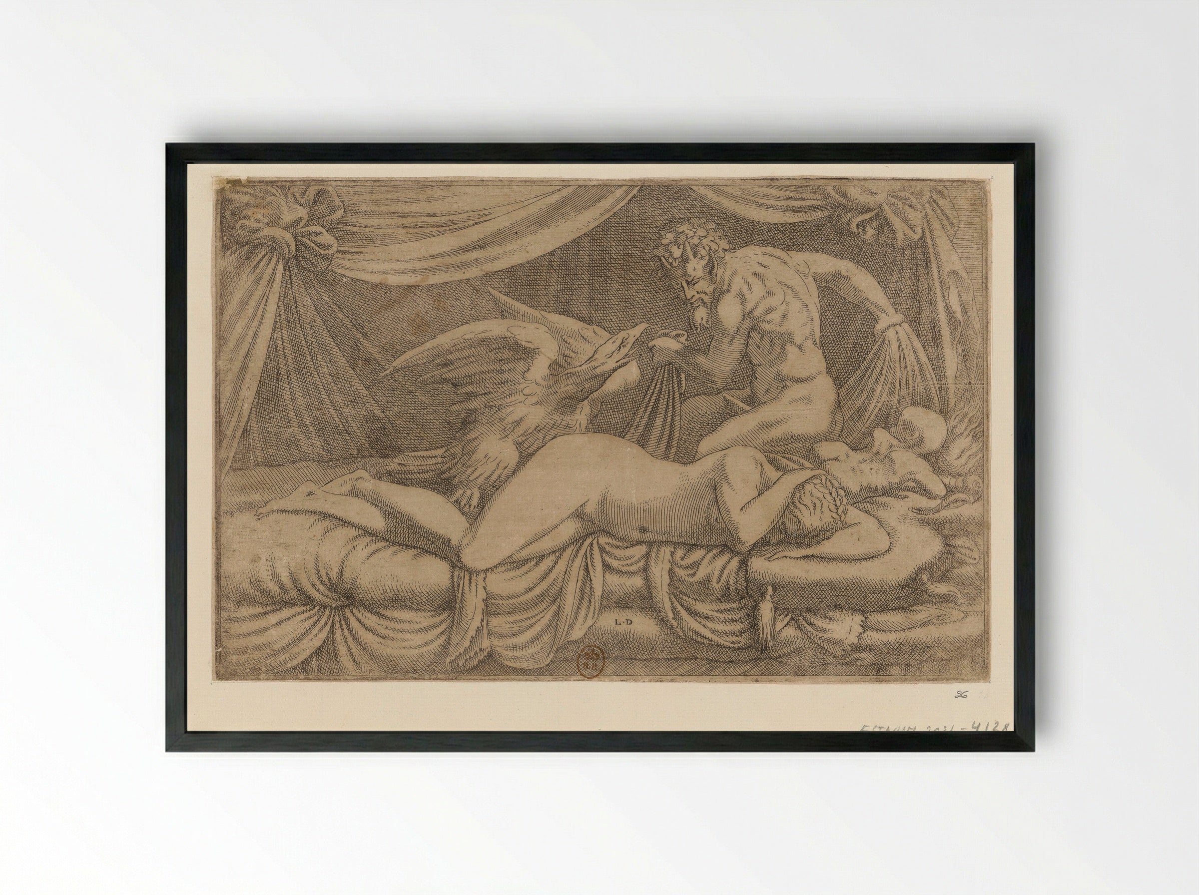 Jupiter and Antiope - Léon Davent - Framed Print Black