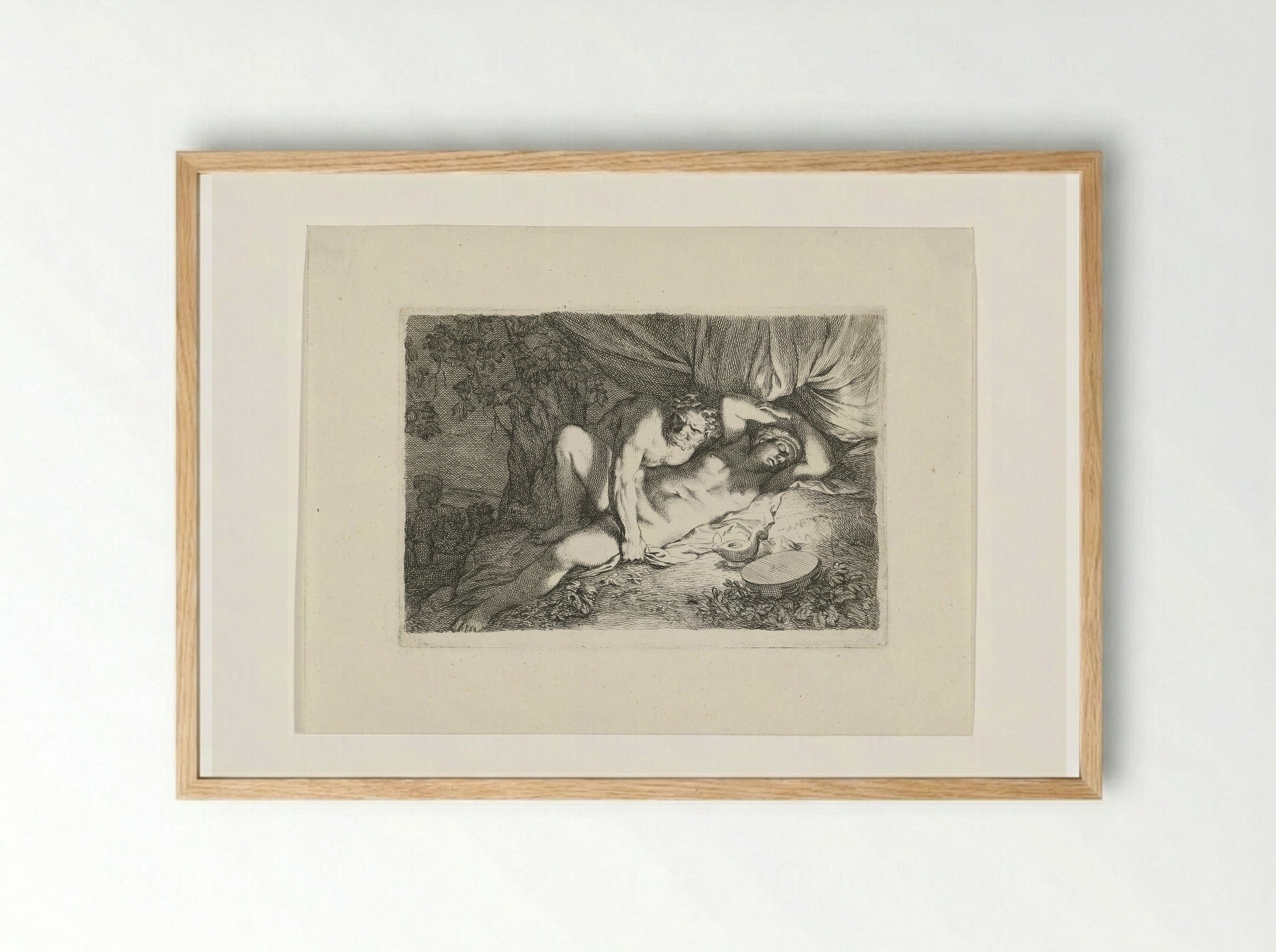 Jupiter and Antiope - Gerard de Lairesse - Framed Print Wood