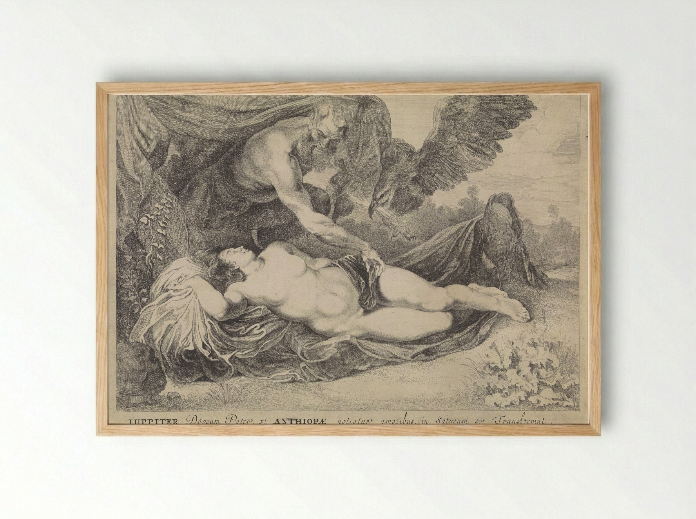 Jupiter and Antiope - Pieter van Sompel - Framed Print Wood