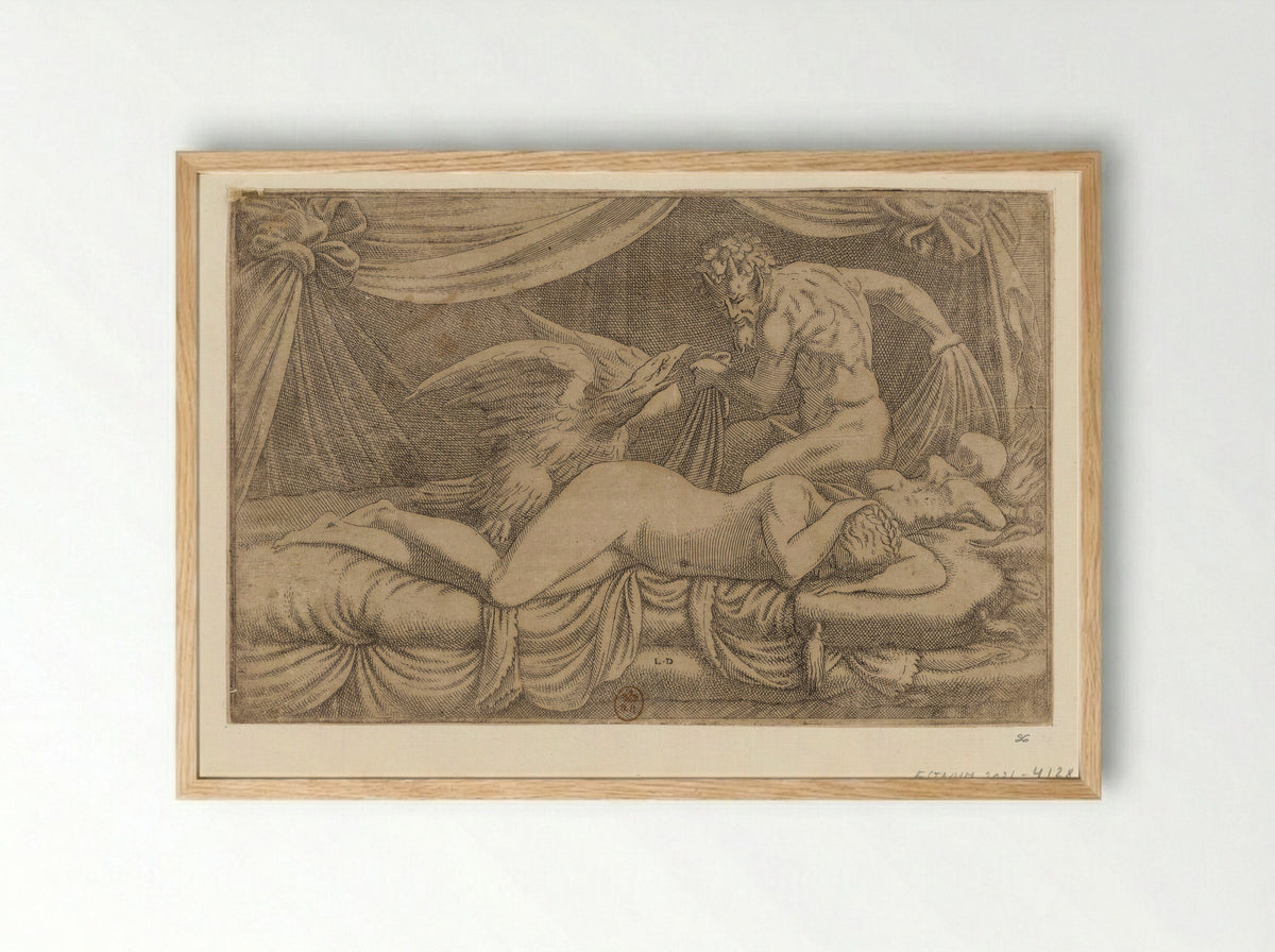 Jupiter and Antiope - Léon Davent - Framed Print Wood