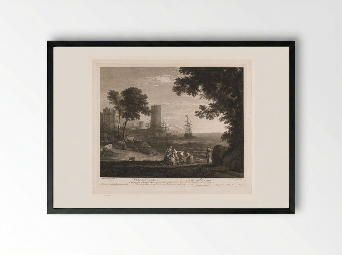 Jupiter and Europa - François Vivares - Framed Print Black