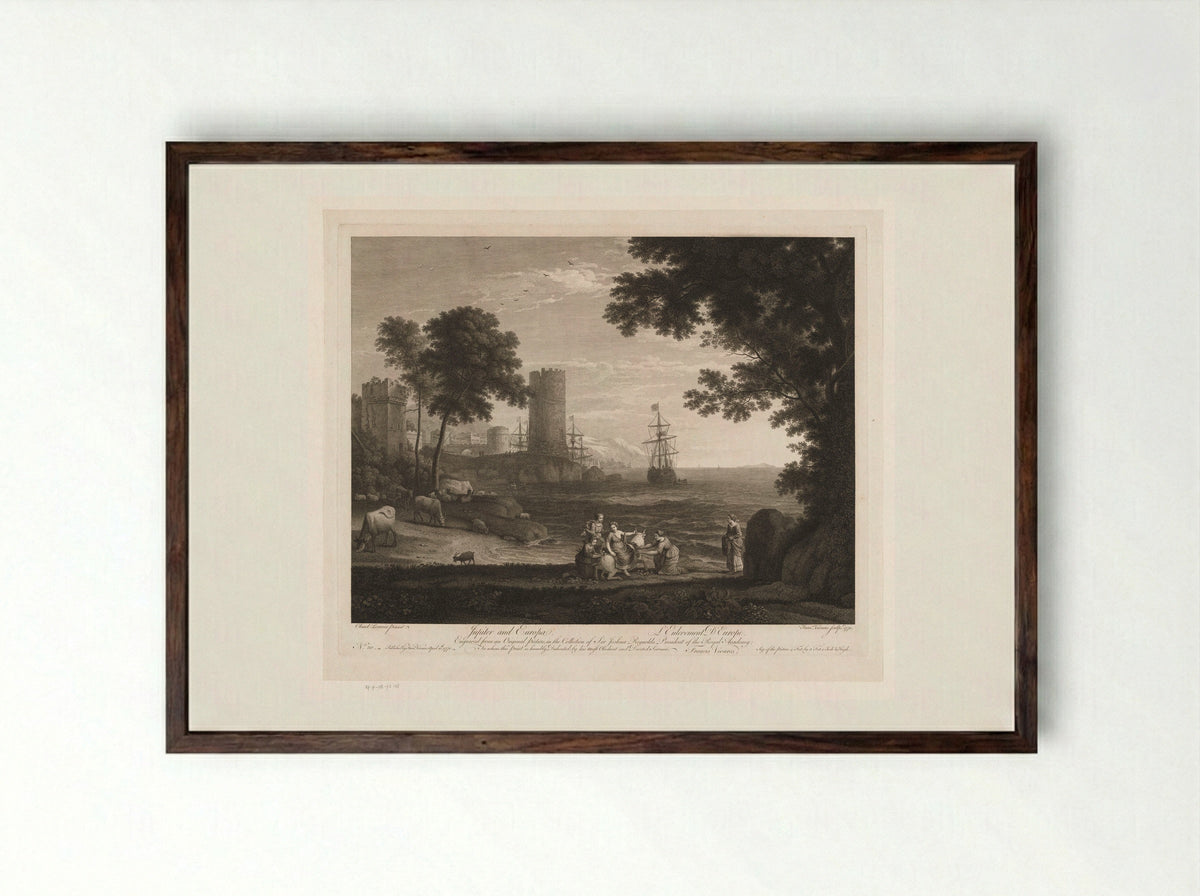 Jupiter and Europa - François Vivares - Framed Print Dark Wood