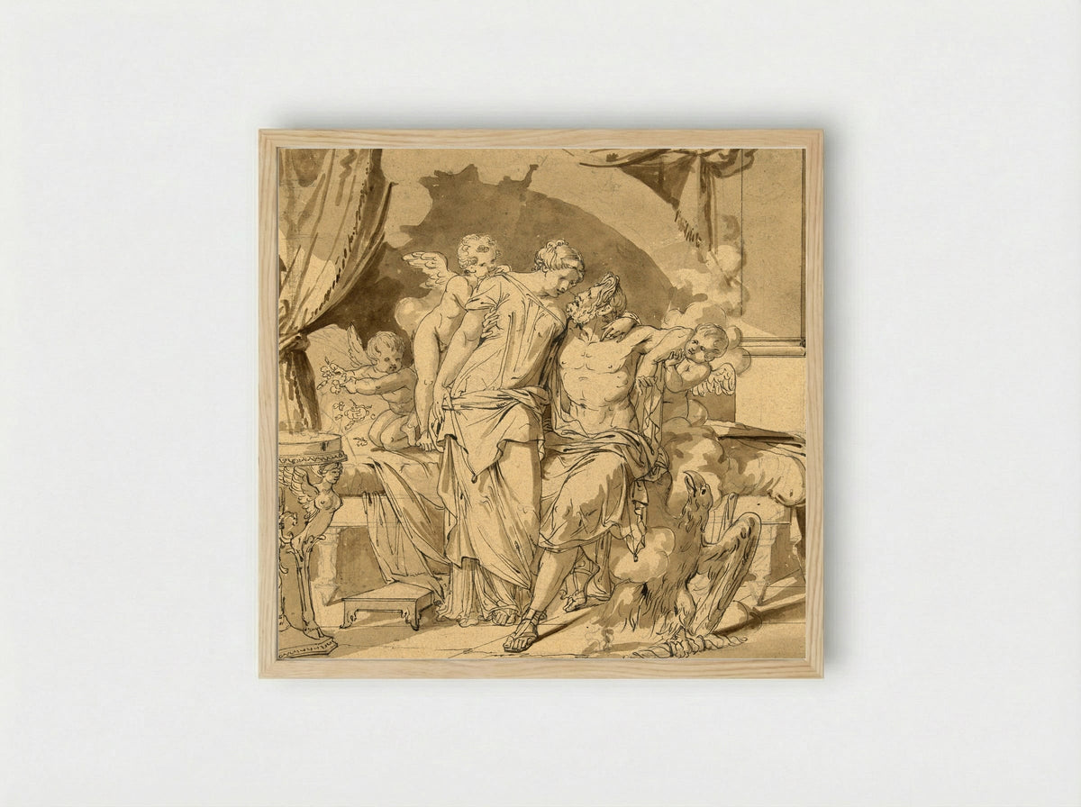 Jupiter and Juno Embracing - Jean-François Bosio - Framed Print Wood