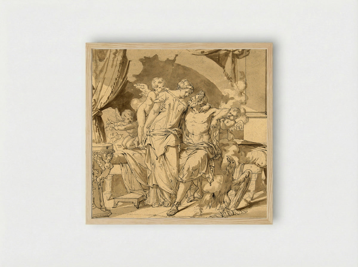 Jupiter and Juno Embracing - Jean-François Bosio - Framed Print Wood