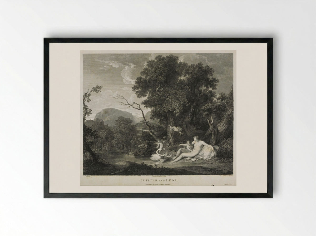 Jupiter and Leda - Francesco Bartolozzi - Framed Print Black
