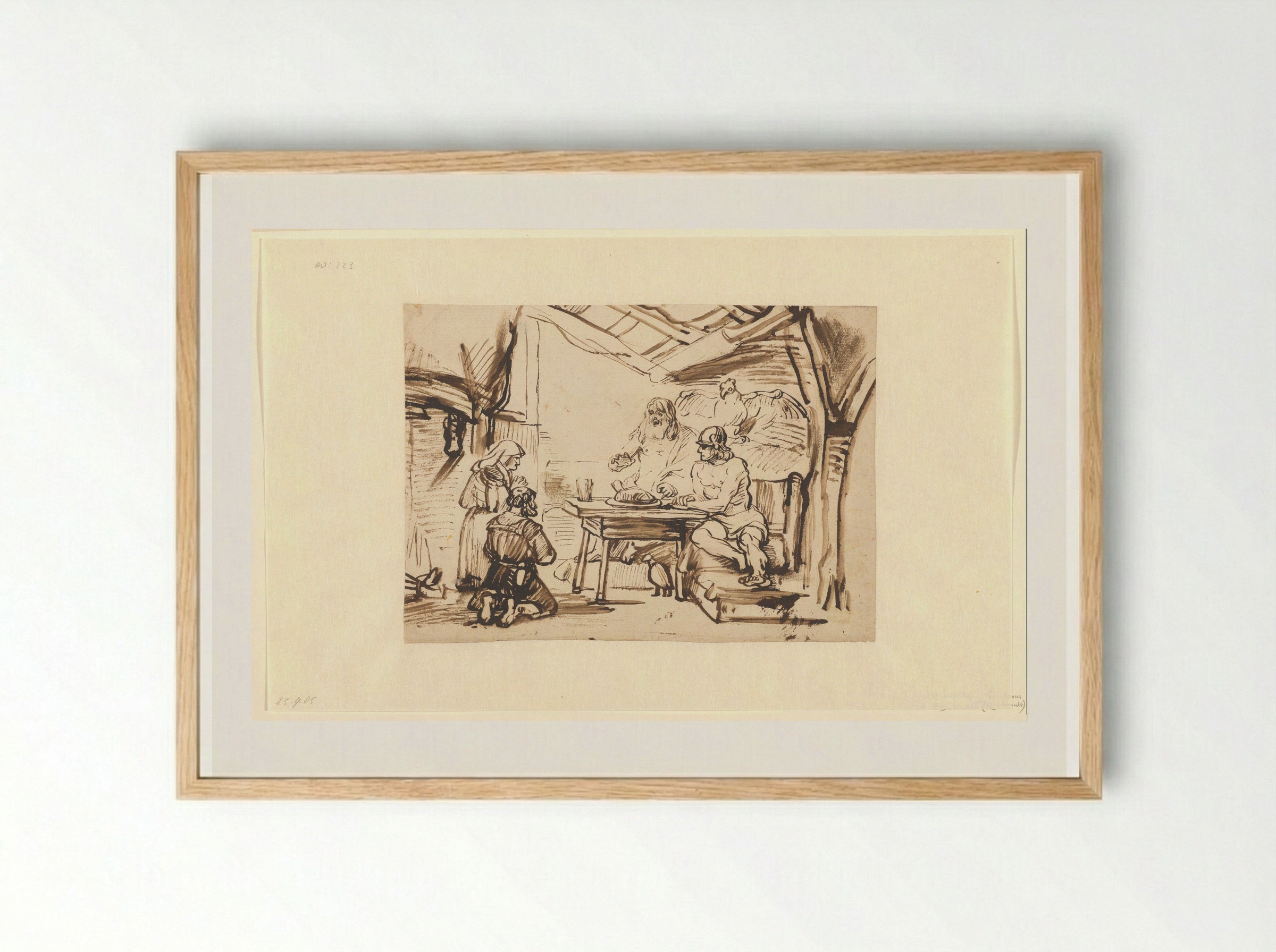 Jupiter and Mercury at the House of Philemon and Baucis - Samuel van Hoogstraten - Framed Print Wood