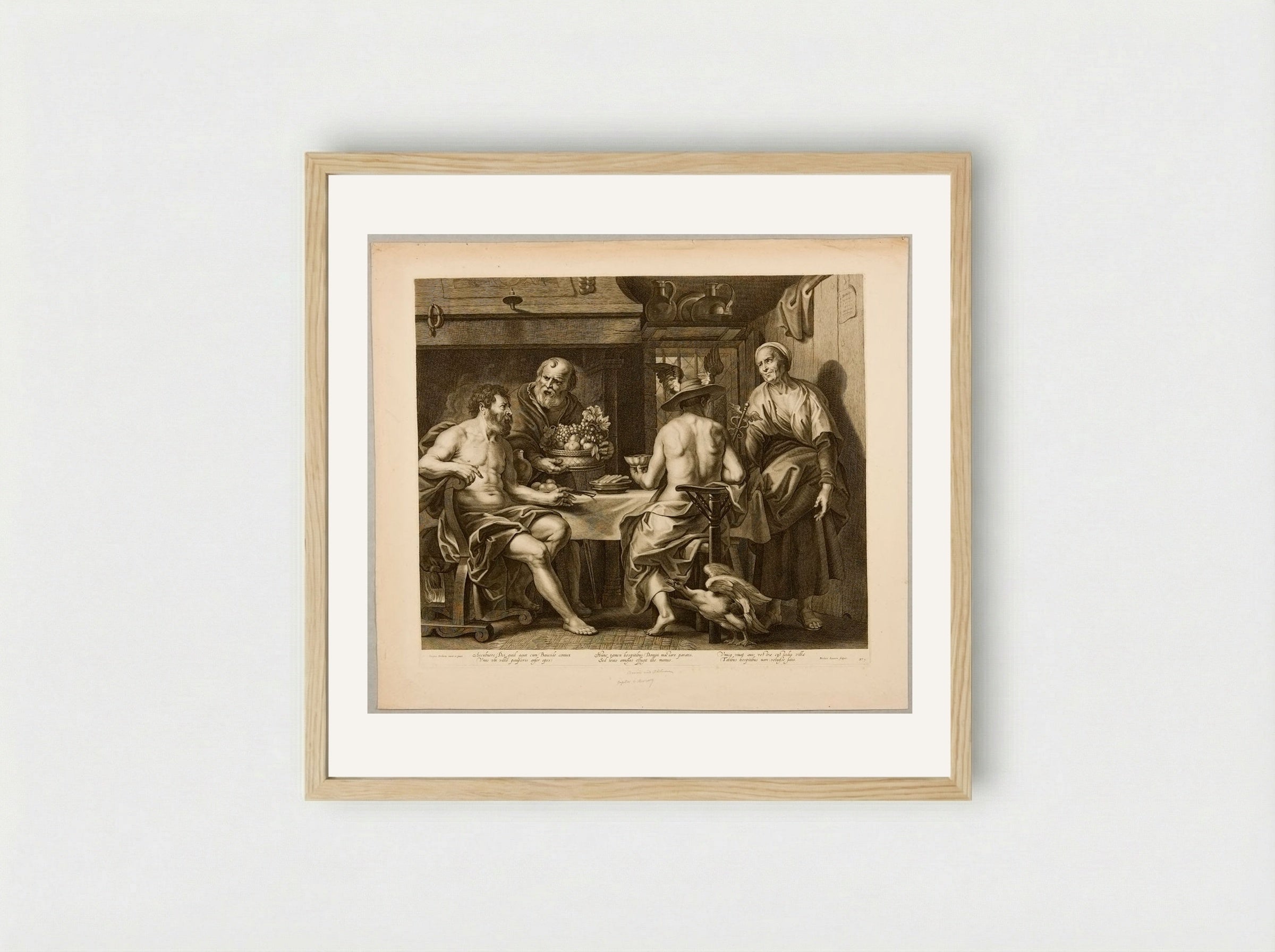 Jupiter and Mercury with Philemon and Baucis - Nicolas Lauwers - Framed Print Wood