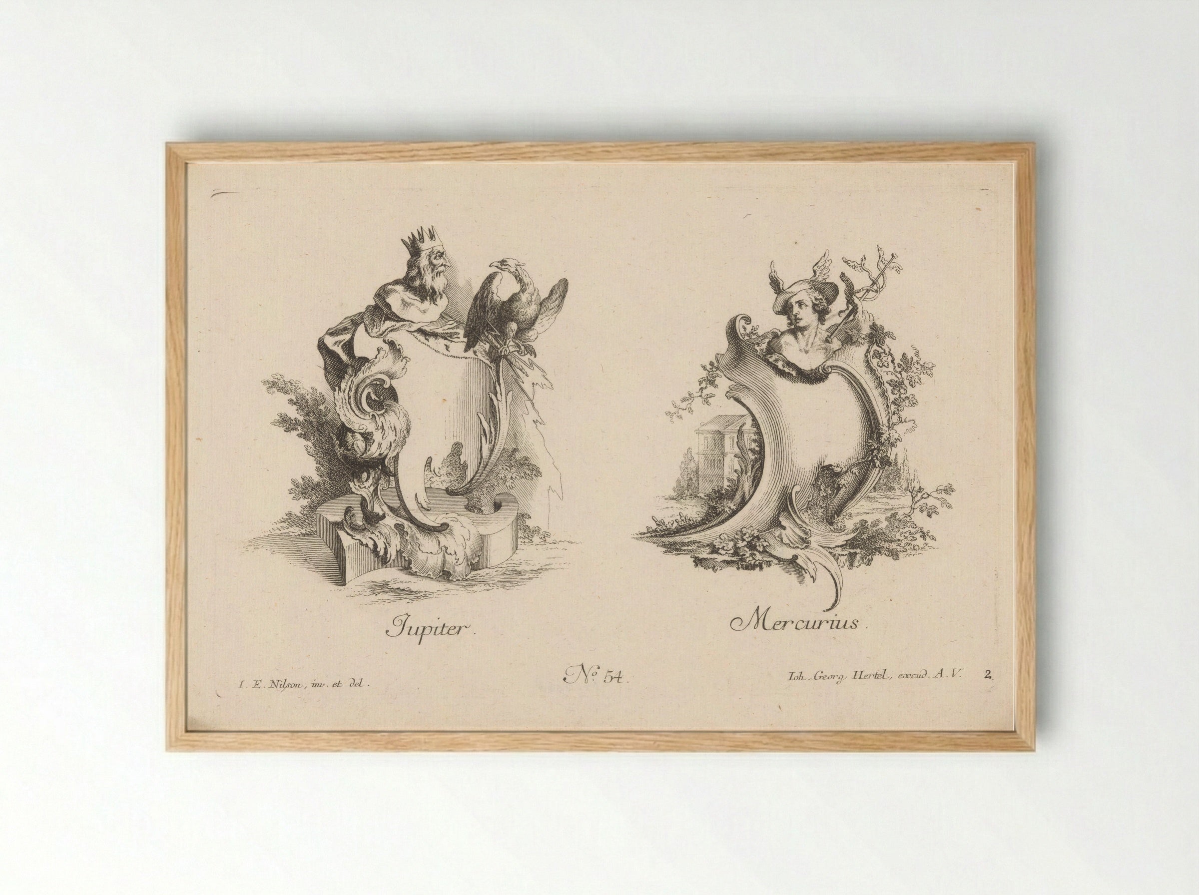 Jupiter and Mercury - Jakob Wangner - Framed Print Wood
