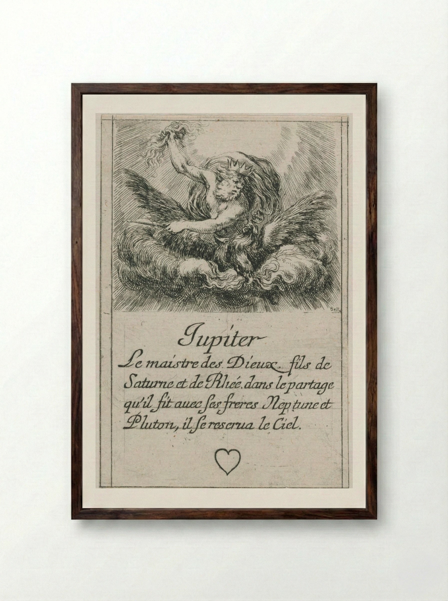 Jupiter - Stefano Della Bella - Framed Print Dark Wood