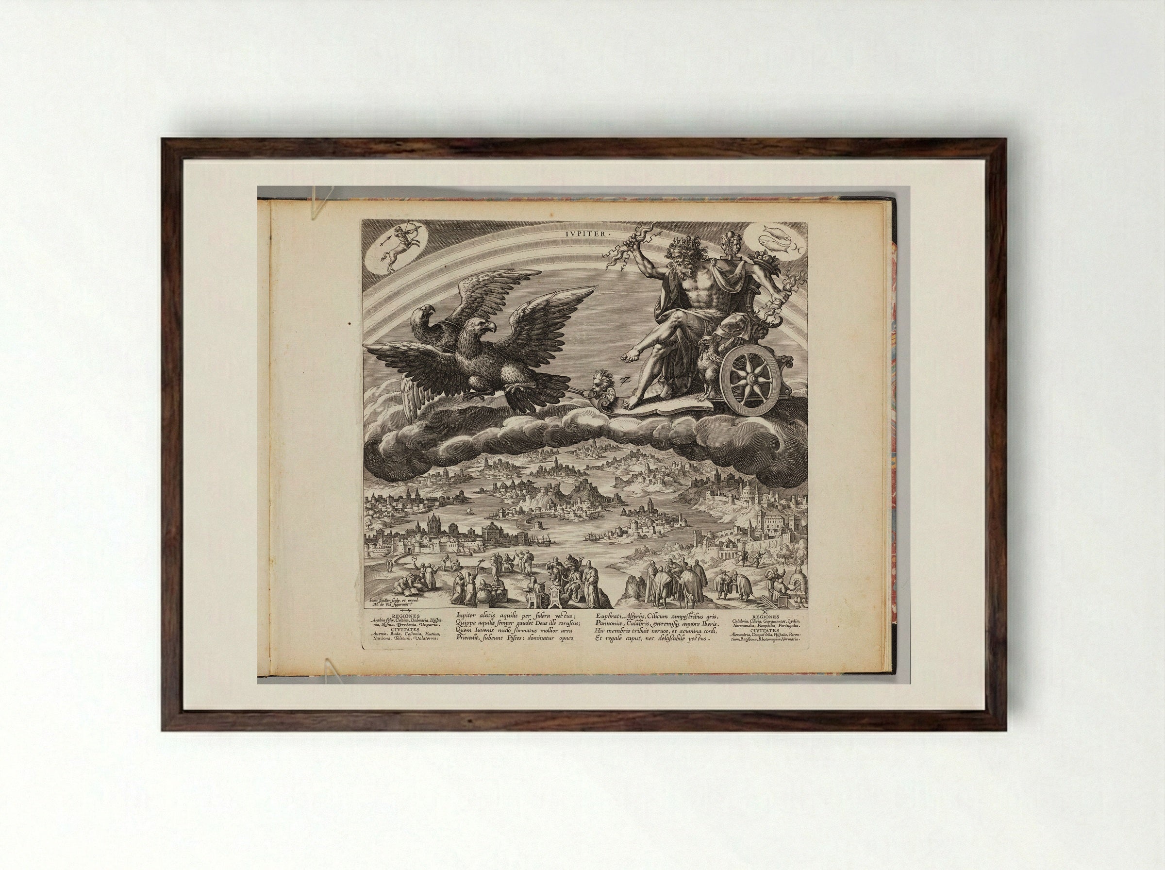 Jupiter - Johann Sadeler I - Framed Print Dark Wood