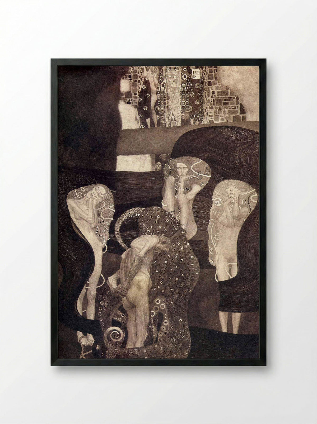 Jurisprudence - Gustav Klimt - Framed Print Black