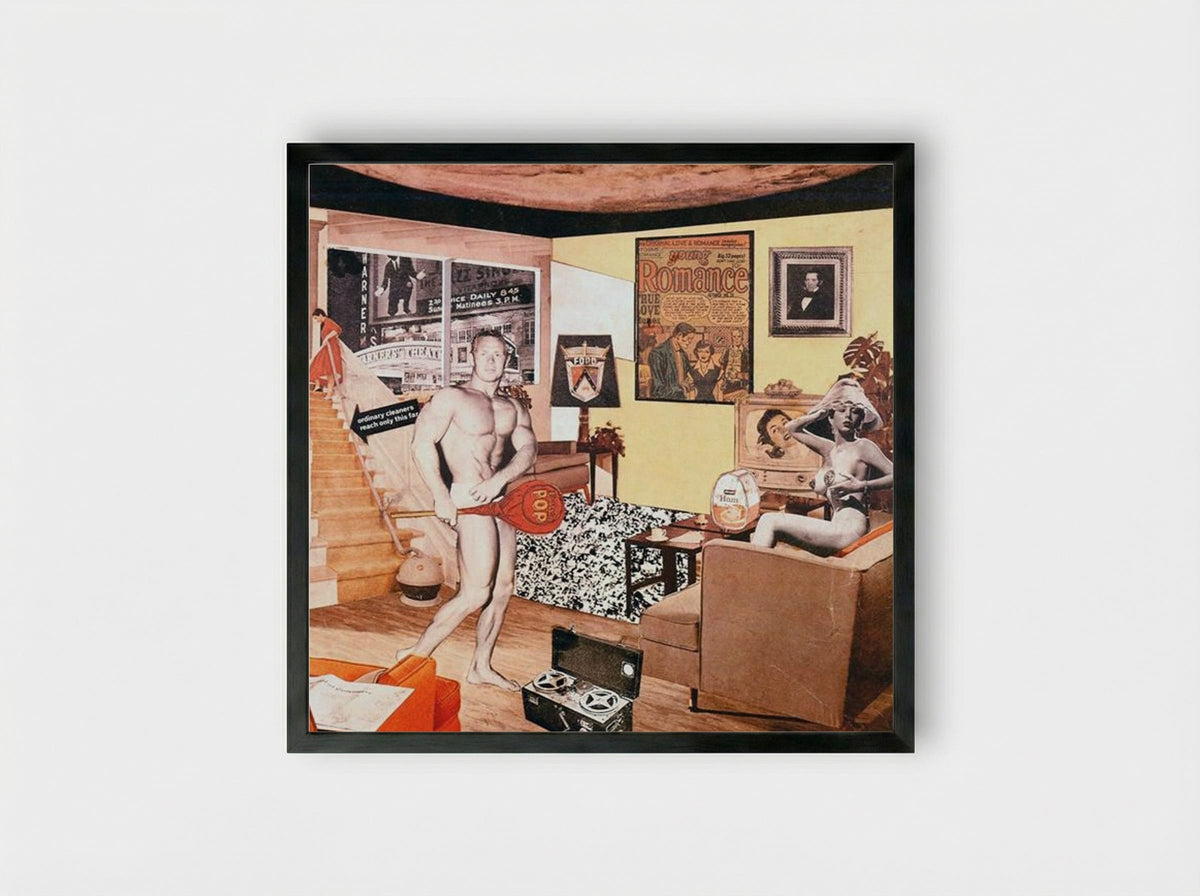 Just what is it that makes today's homes so different, so appealing? - Richard Hamilton - Framed Print Black