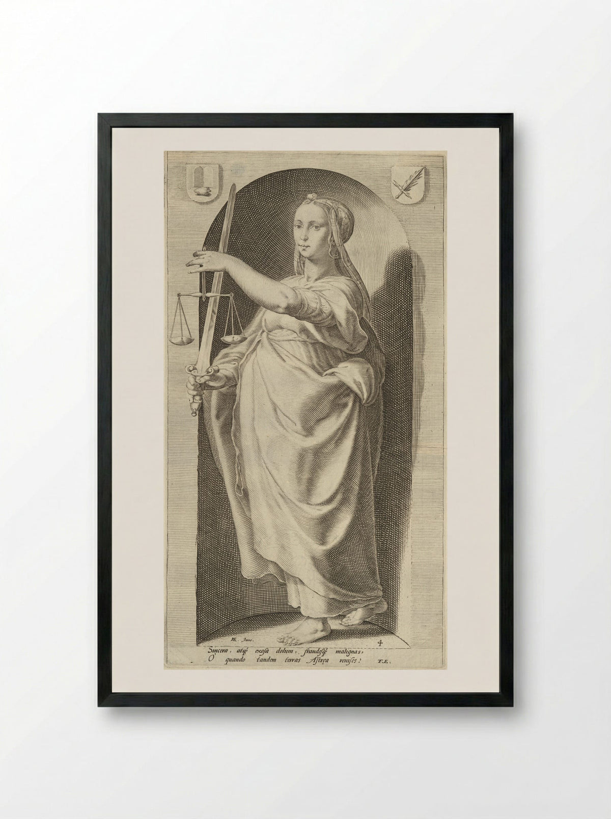 Justice - Jacob Matham - Framed Print Black