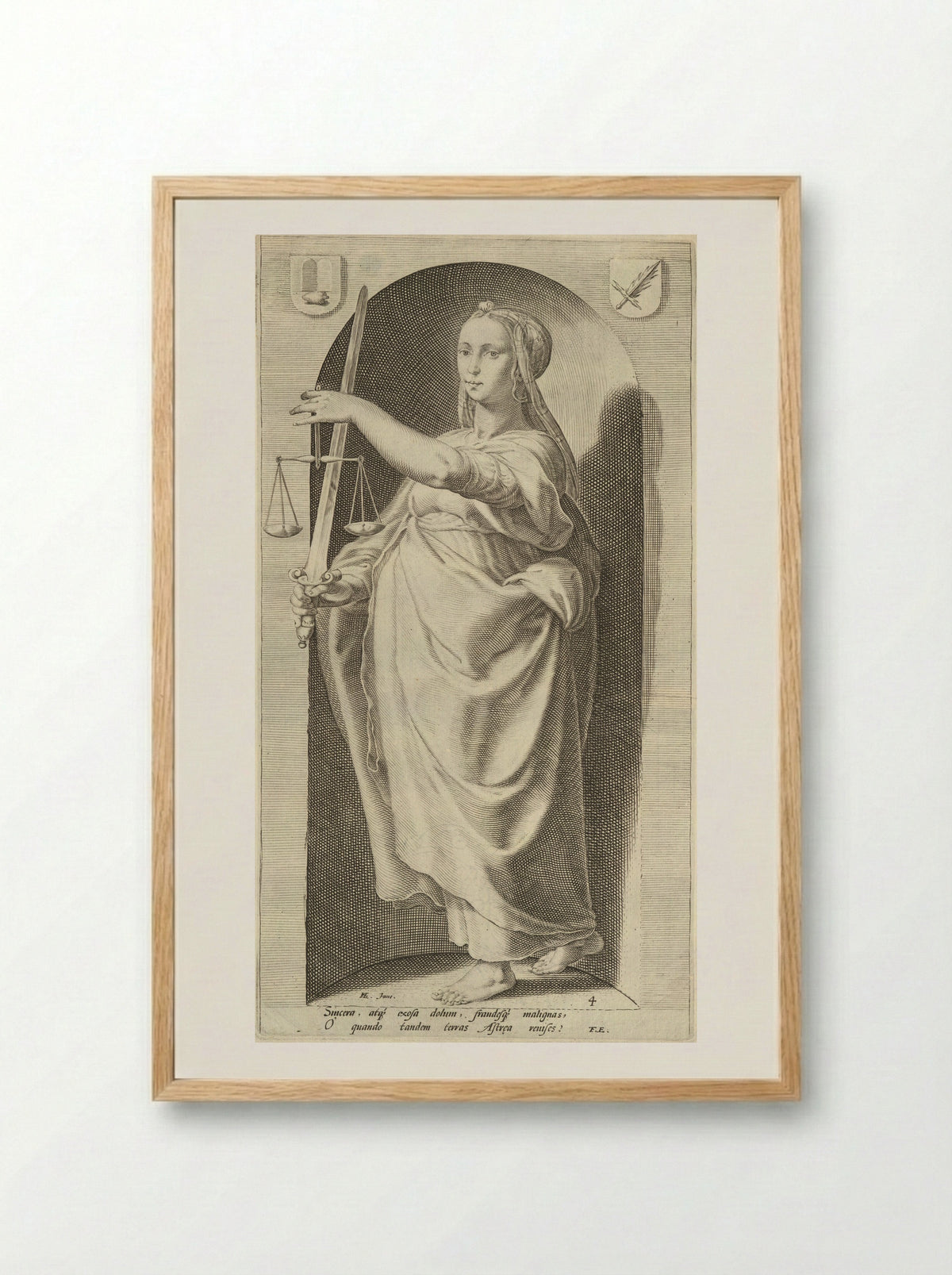 Justice - Jacob Matham - Framed Print Wood