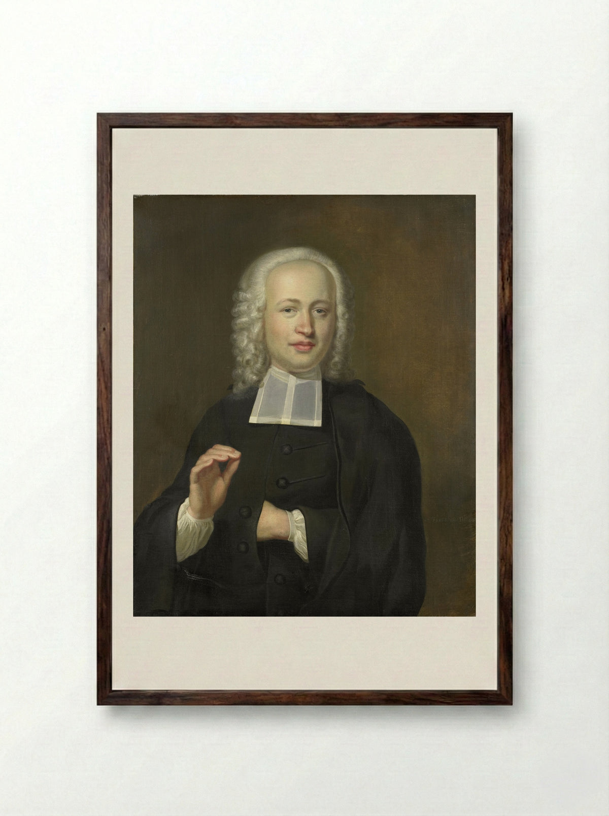 Justus Tjeenk (1730-1782), Minister in Vlissingen - Herman Frederik van Hengel - Framed Print Dark Wood