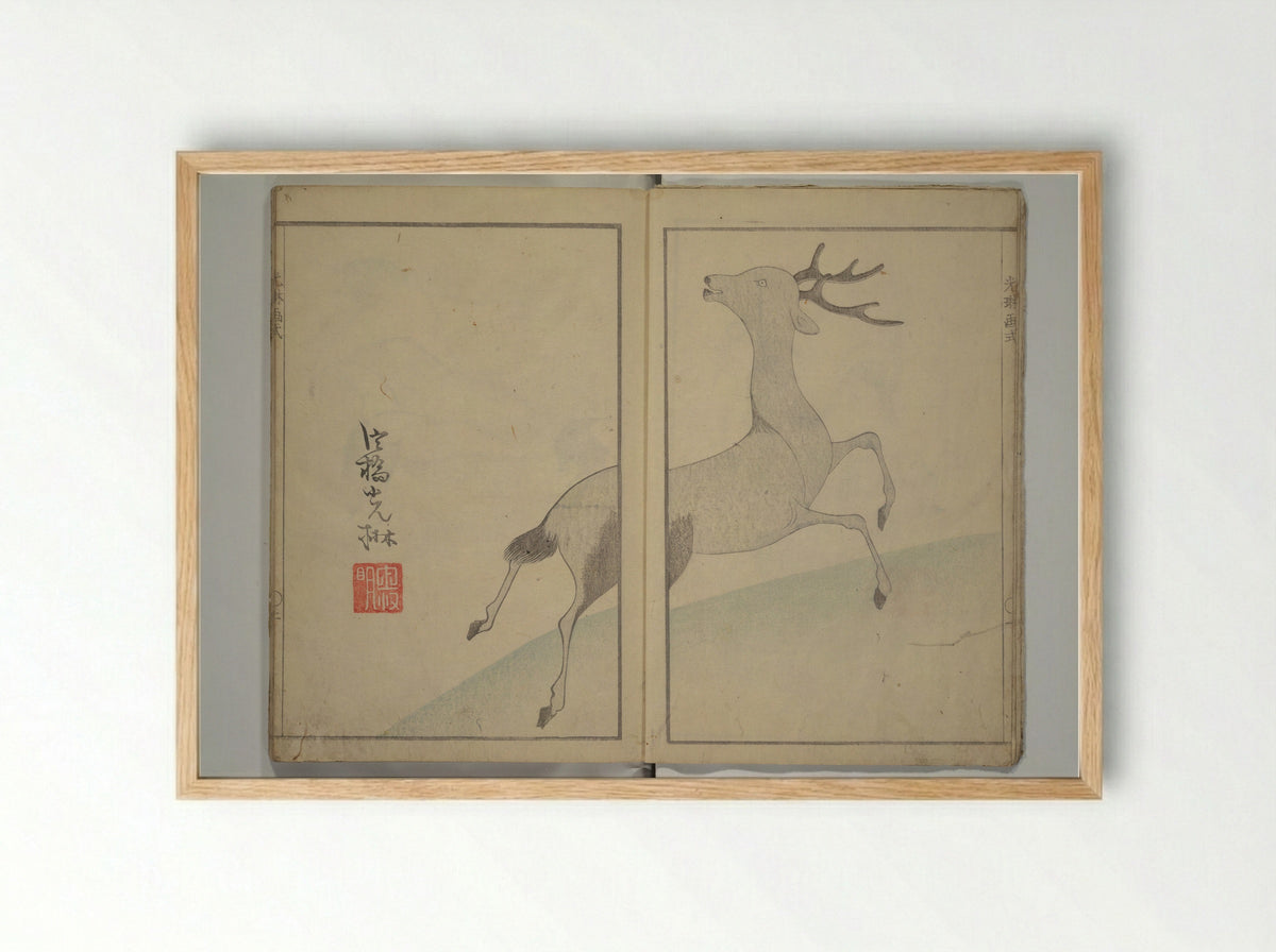 Kōrin's Painting Style (Kōrin gashiki) - Aikawa Minwa - Framed Print Wood