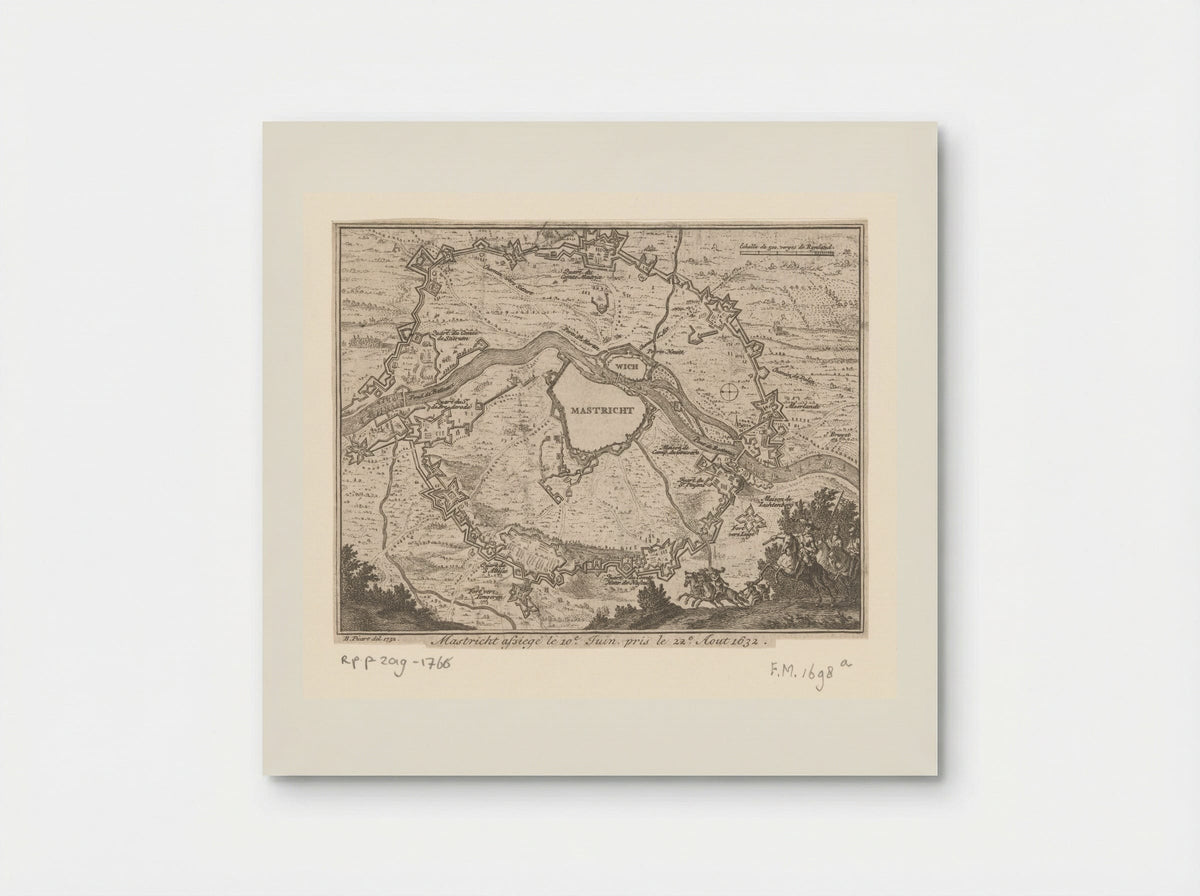 Kaart van de belegering van Maastricht, 1632 - Pierre Humbert - Poster