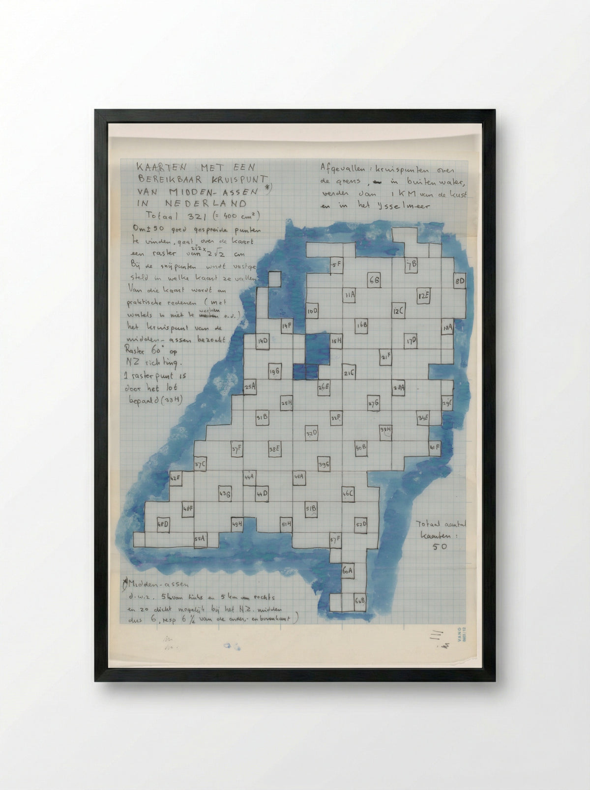 Kaarten van Nederland met grove aanduiding van te fotograferen plaatsen - Reinjan Mulder - Framed Print Black