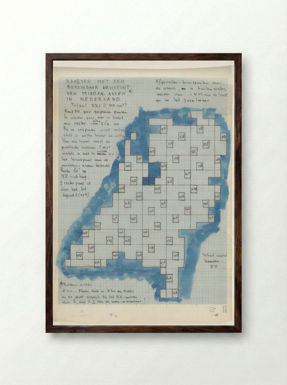 Kaarten van Nederland met grove aanduiding van te fotograferen plaatsen - Reinjan Mulder - Framed Print Dark Wood